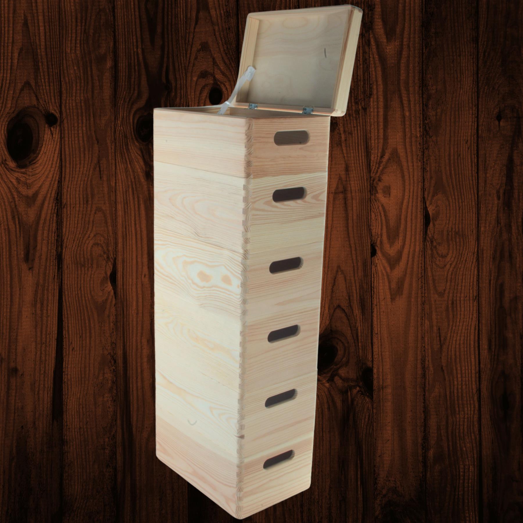 Wooden Stacking Storage Boxes Narrow Small Spaces Bathroom Kitchen Slim Crates - Picture 50 of 61