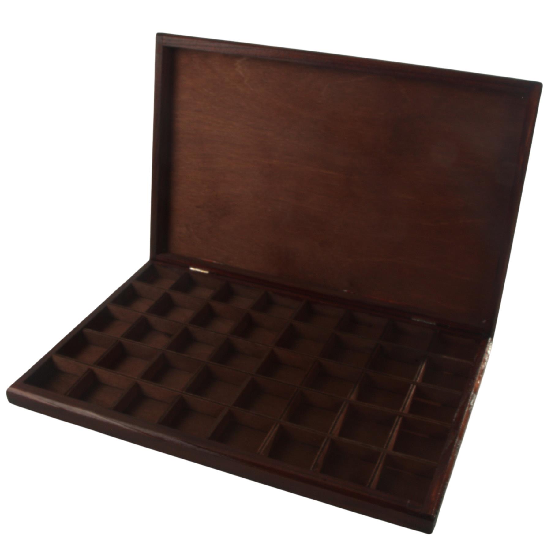 Hand-stained Wooden 40 Compartments Shallow Boxes for Gems Beads Jewellery - Picture 51 of 60