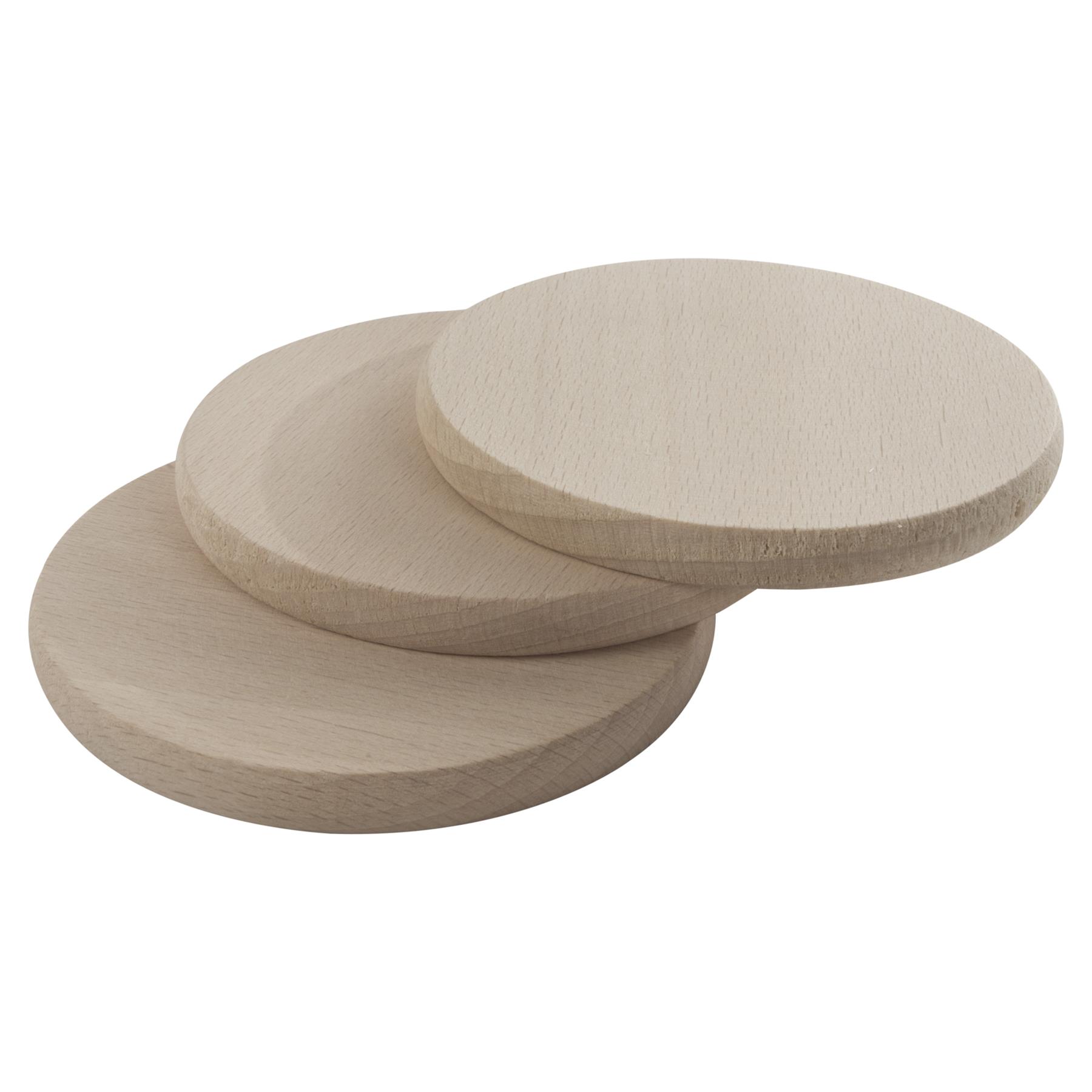 Plain Beechwood Round 9cm Drink Coasters Circle Blanks Coffee Table Cup Decor - Picture 22 of 82
