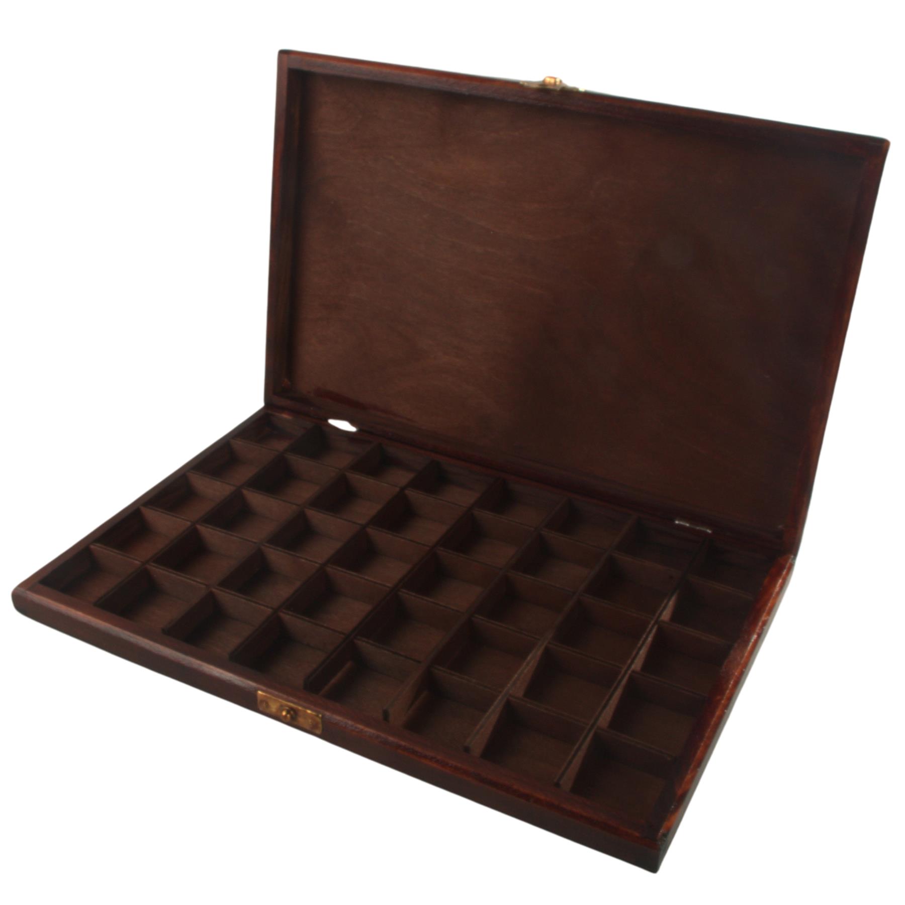 Hand-stained Wooden 40 Compartments Shallow Boxes for Gems Beads Jewellery - Picture 57 of 60