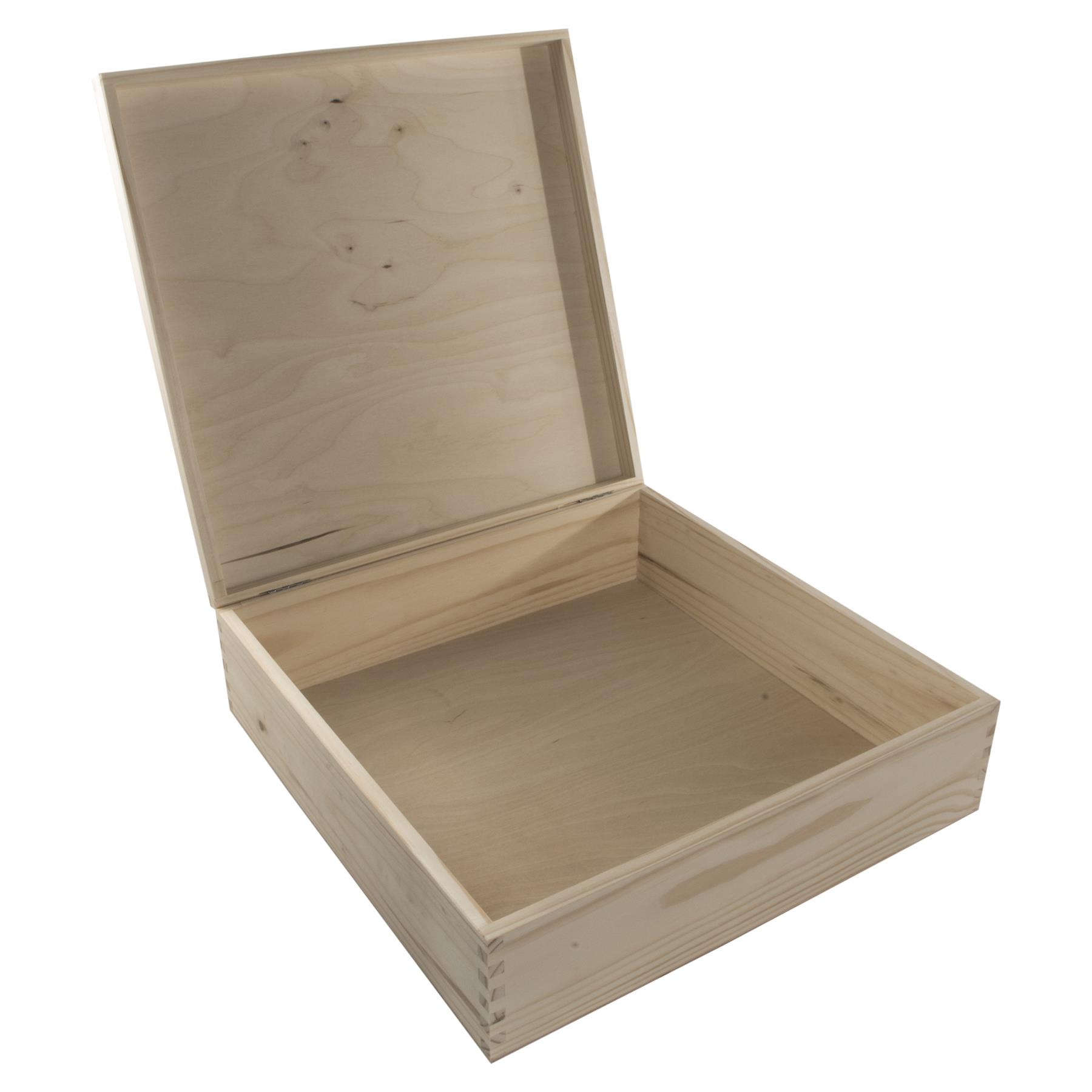 Square Wood Gift Trinket Keepsake Box Pyrography Decoupage |36 x 36 x 10.5 cm - Picture 20 of 27