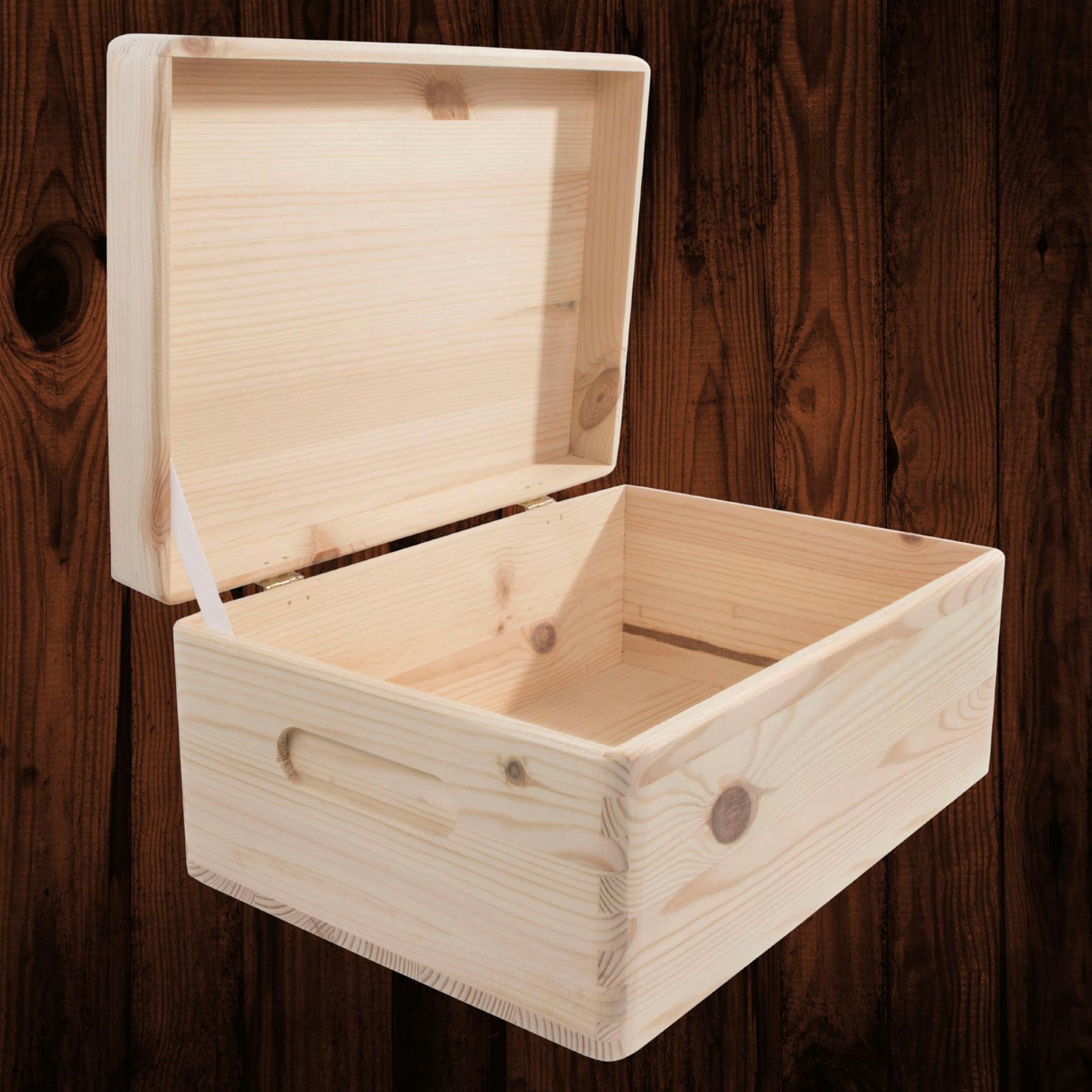Wooden Lidded Decorative Memory Storage Chest Boxes / 5 Sizes / Small to Large - Picture 25 of 58