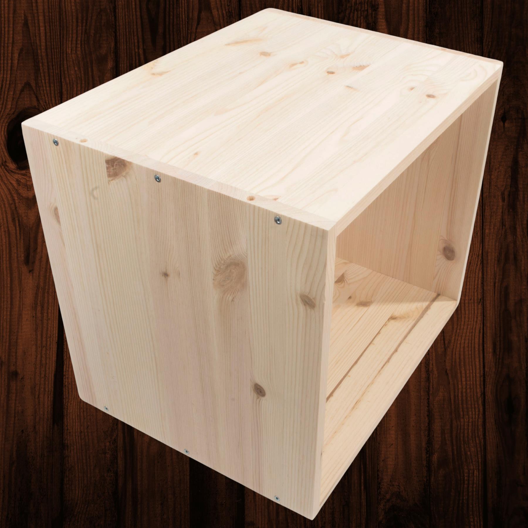 Almacenamiento de exhibición de estantería de madera de 1-4 niveles / pino sin pintar / madera natural - Imagen 53 de 60