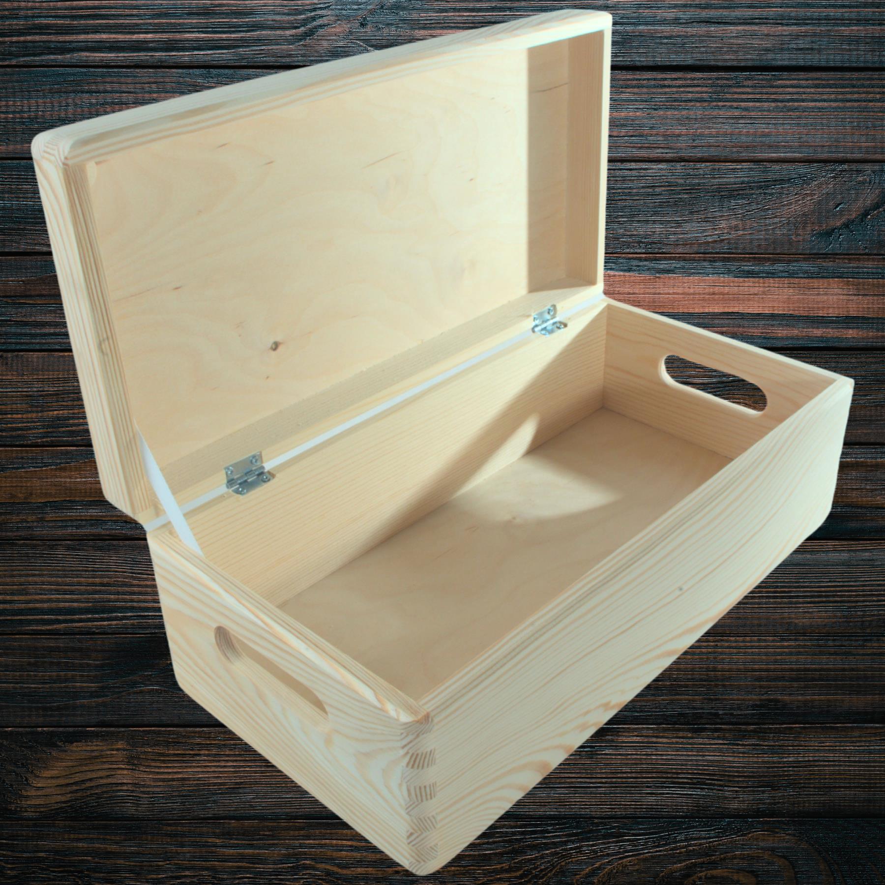 Under-bed Wooden Unfinished Containers | Choice of Sizes | Keepsake Chests w/Lid - Picture 24 of 72