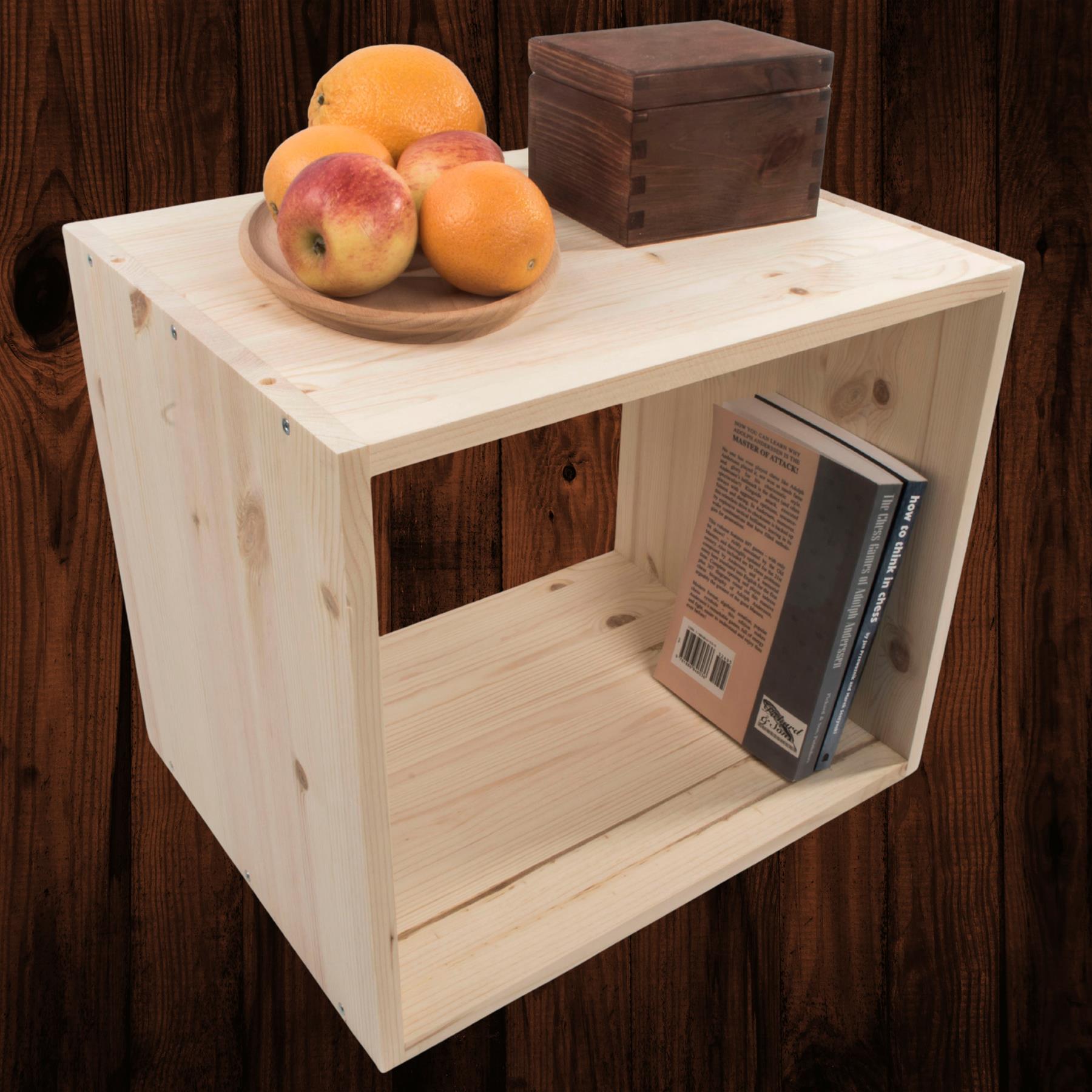 Almacenamiento de exhibición de estantería de madera de 1-4 niveles / pino sin pintar / madera natural - Imagen 40 de 60