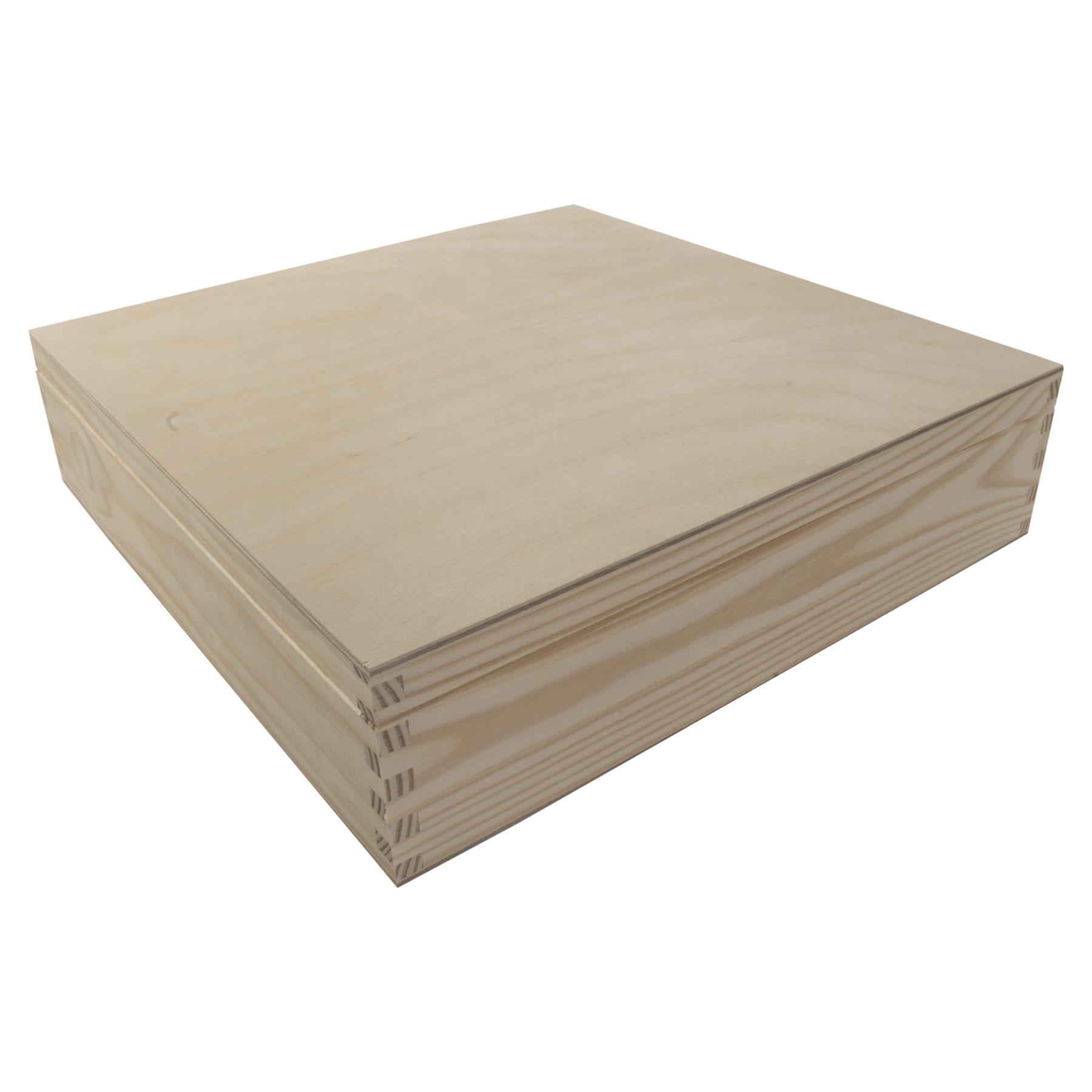 Square Wooden Lid Boxes | Plain Pine for Craft | Keepsake Trinket Memory Storage - Picture 200 of 238