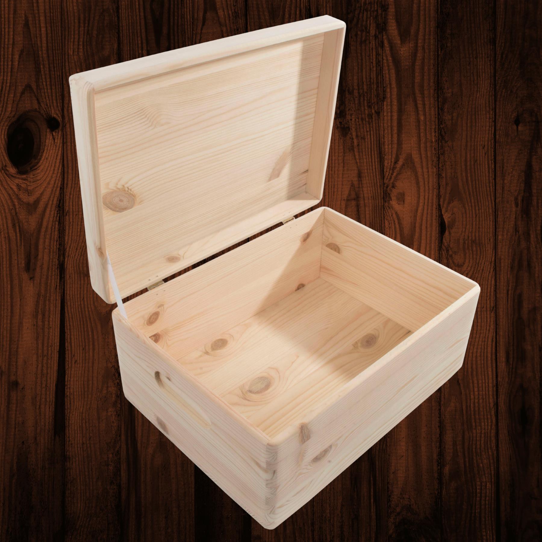 Wooden Lidded Decorative Memory Storage Chest Boxes / 5 Sizes / Small to Large - Picture 35 of 58