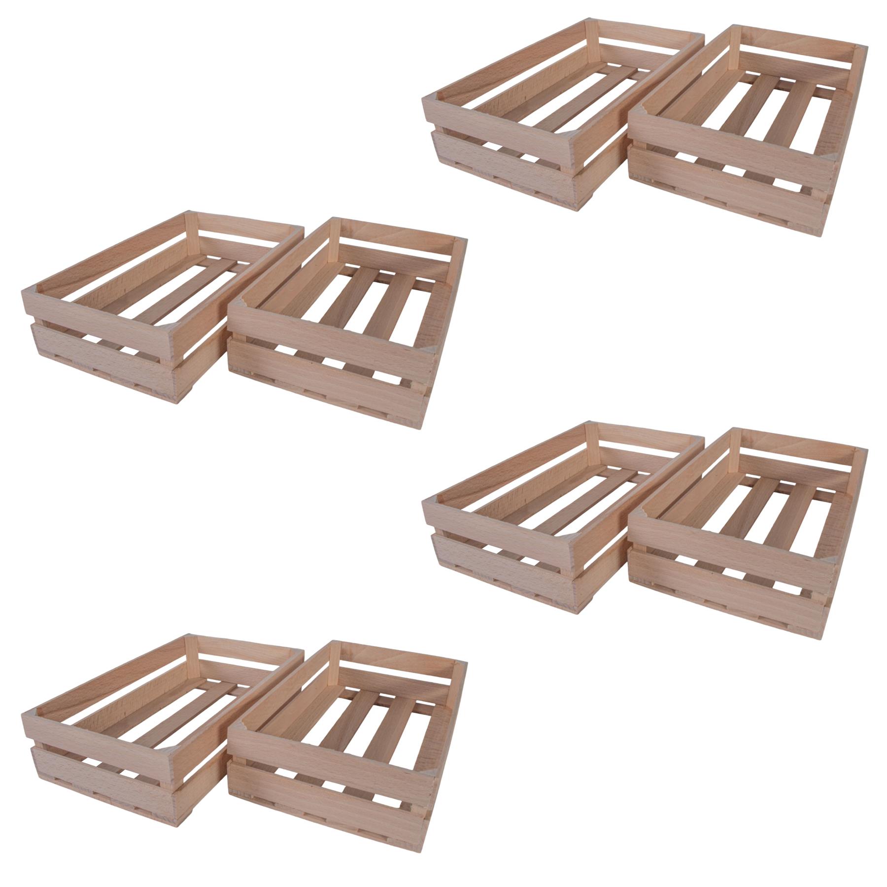 Small Wooden Crates Decorative Display Shelf Box Organisation Basket Plan Wood - Picture 31 of 32
