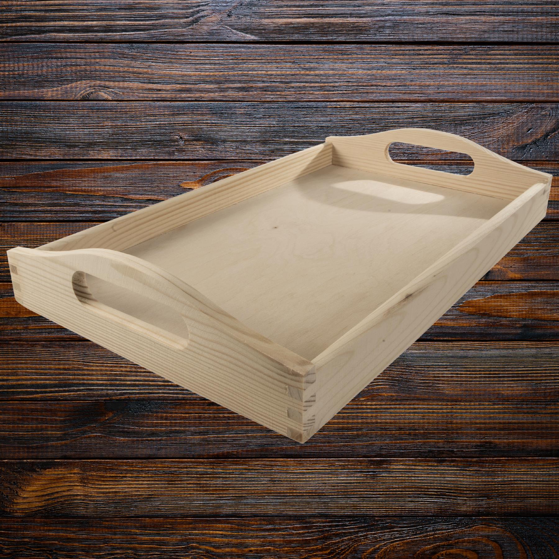 Decorative Serving Trays | Plain Pinewood | Tea Coffee Milk Breakfast Parties - Picture 85 of 144
