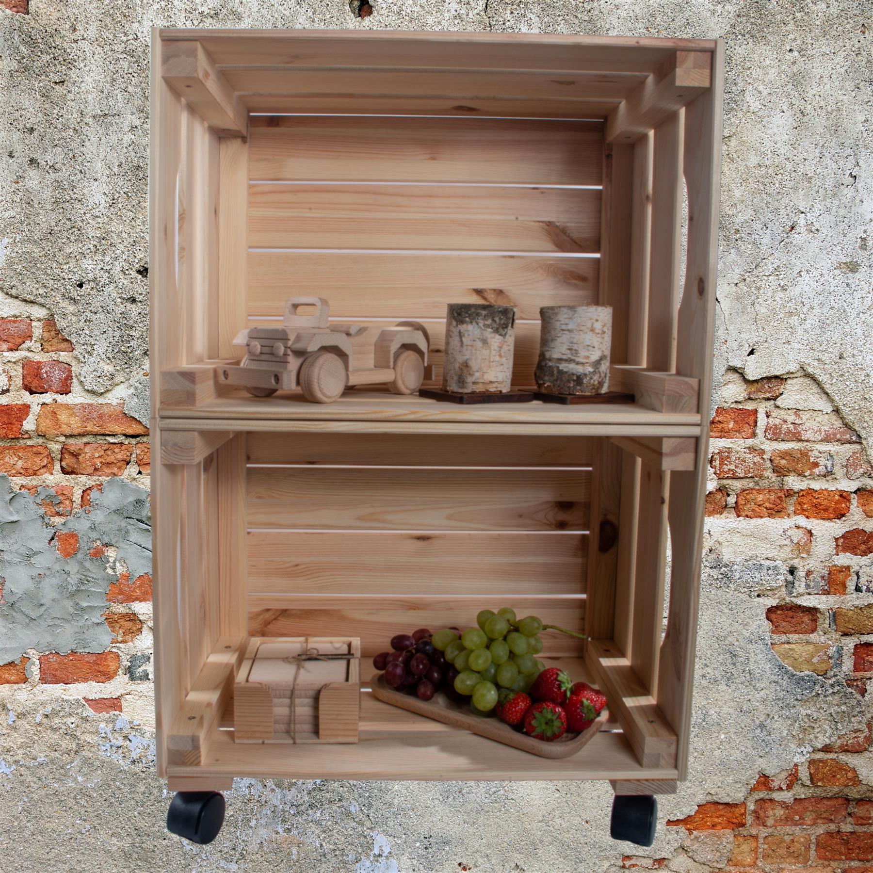 Large Wooden Crate With Wheels |1-4 Tier| Plain Pine Saving Space Storage Box - Picture 30 of 60