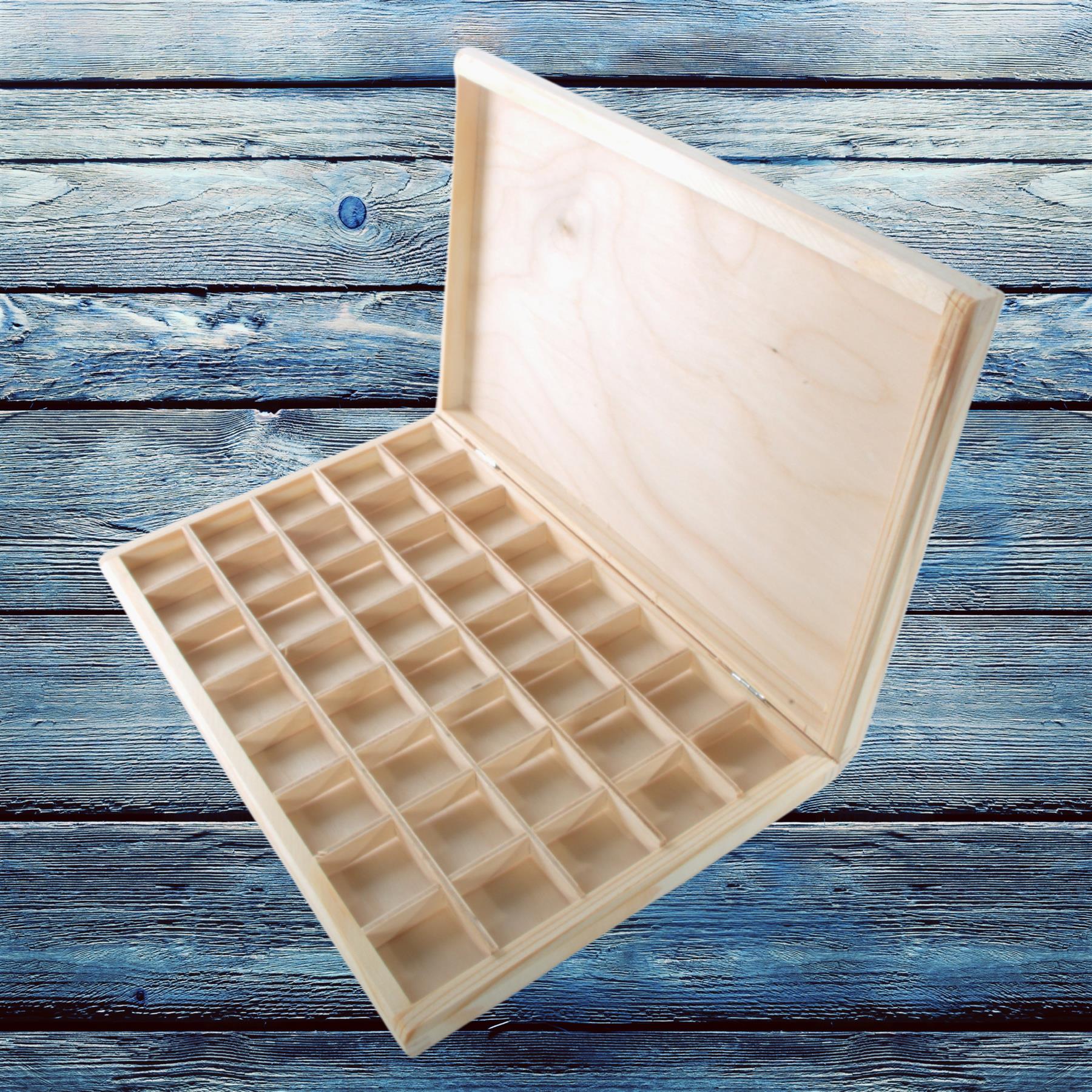Wooden 40/50/70 Grids Gemstone Bead Jewellery Boxes Removable Dividers Organiser - Picture 24 of 48