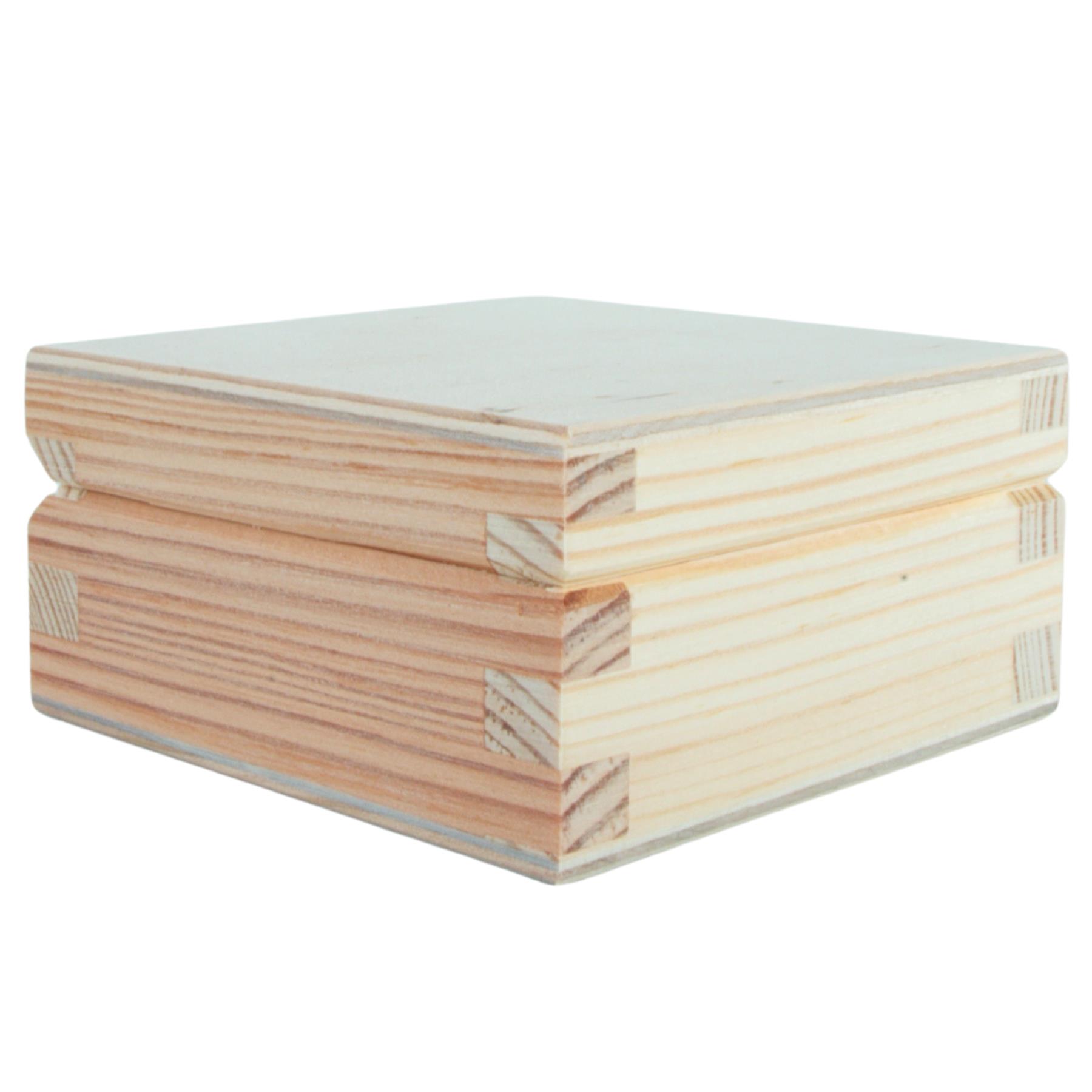 Cajas cuadradas con tapa de madera | Pino liso para artesanía | Almacenamiento de memoria de baratija de recuerdo - Imagen 6 de 244