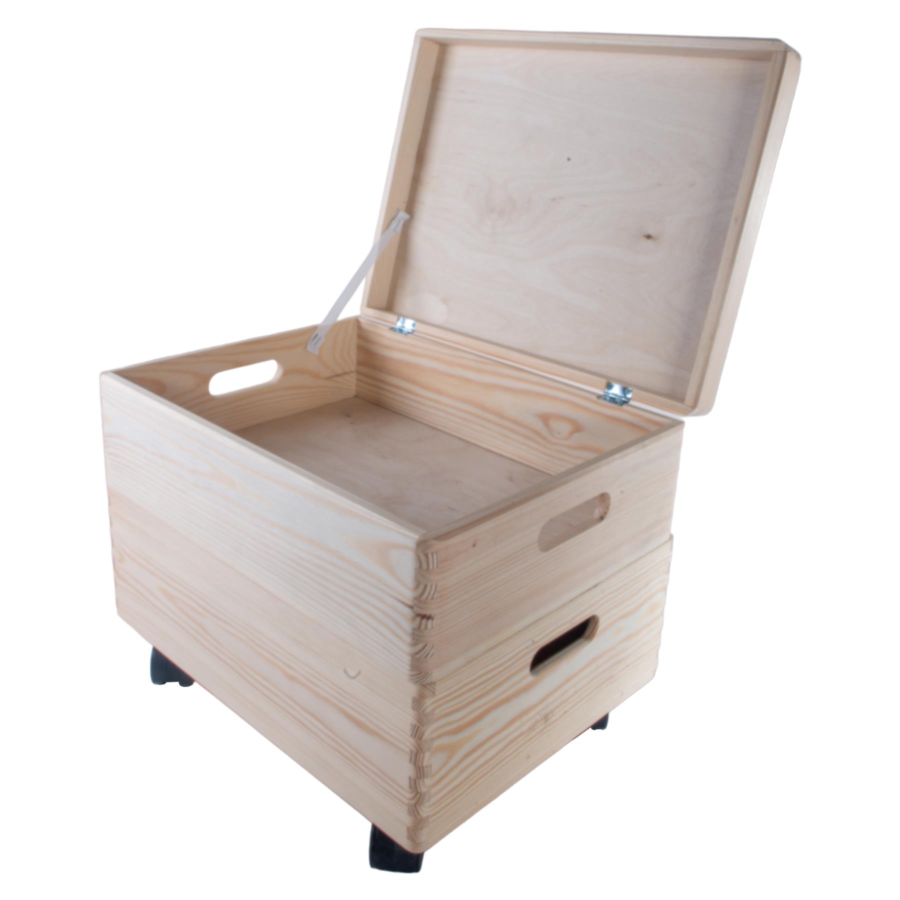 2-6 Stufen Kiefer stapelbar Holz Aufbewahrungsboxen Deckel Räder | Einfach Unlackiert Zum Selbermachen - Bild 3 von 41