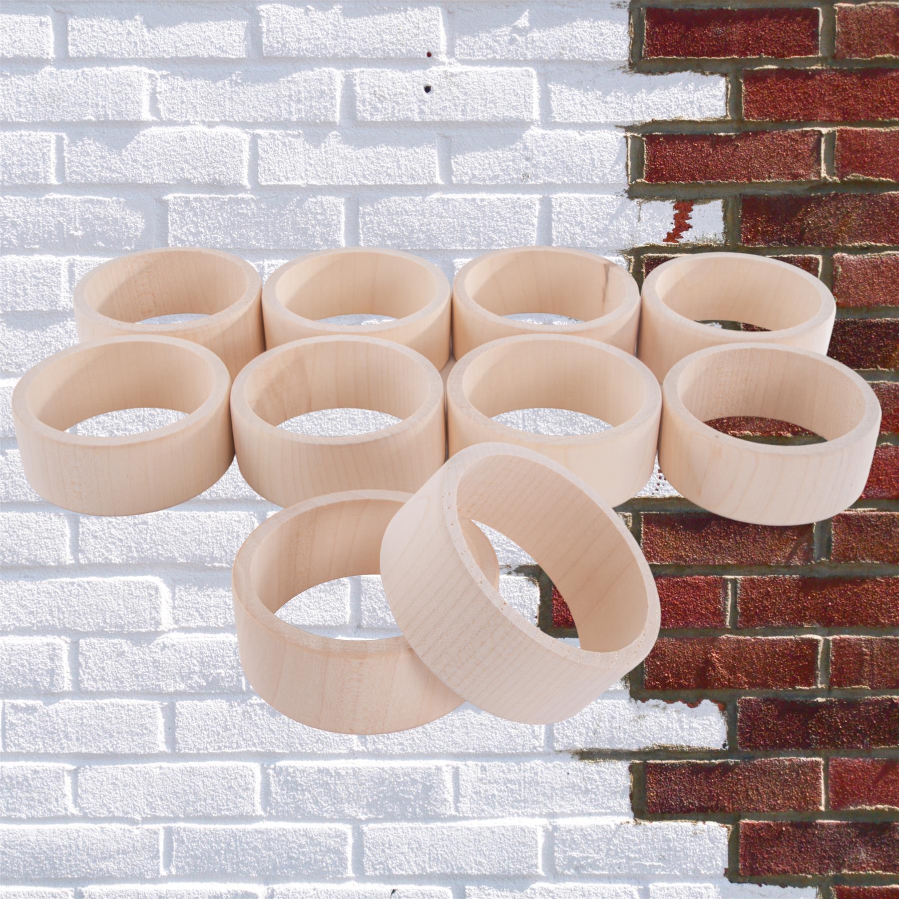 Flat Natural Unfinished Wooden Bracelet Bangles Wristlet Craft DIY Decorating - Picture 59 of 71