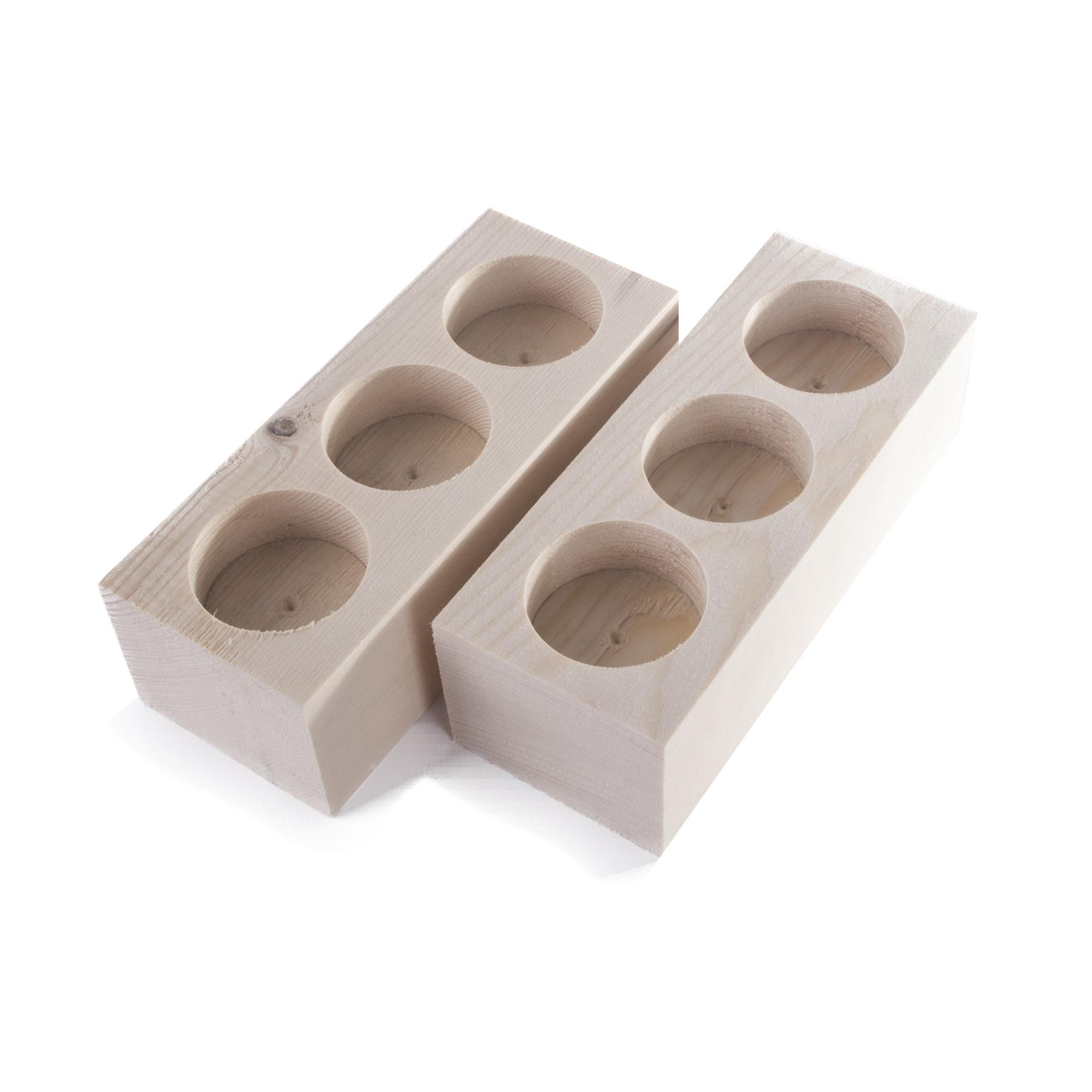 Wooden Tea Light Candle Holder | Craft Decorative Pine| Double Triple Quadruple - Picture 23 of 36