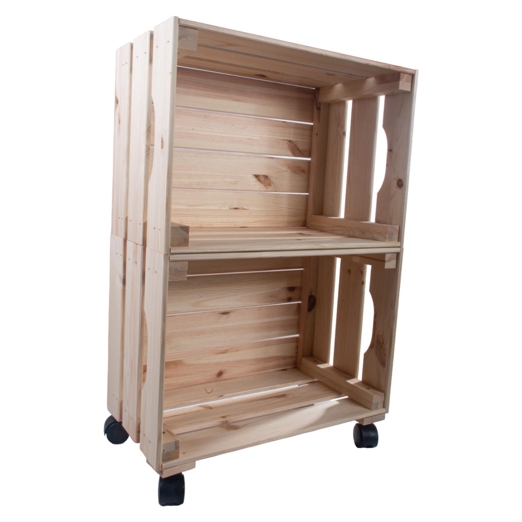 Large Wooden Crate With Wheels |1-4 Tier| Plain Pine Saving Space Storage Box - Picture 27 of 60