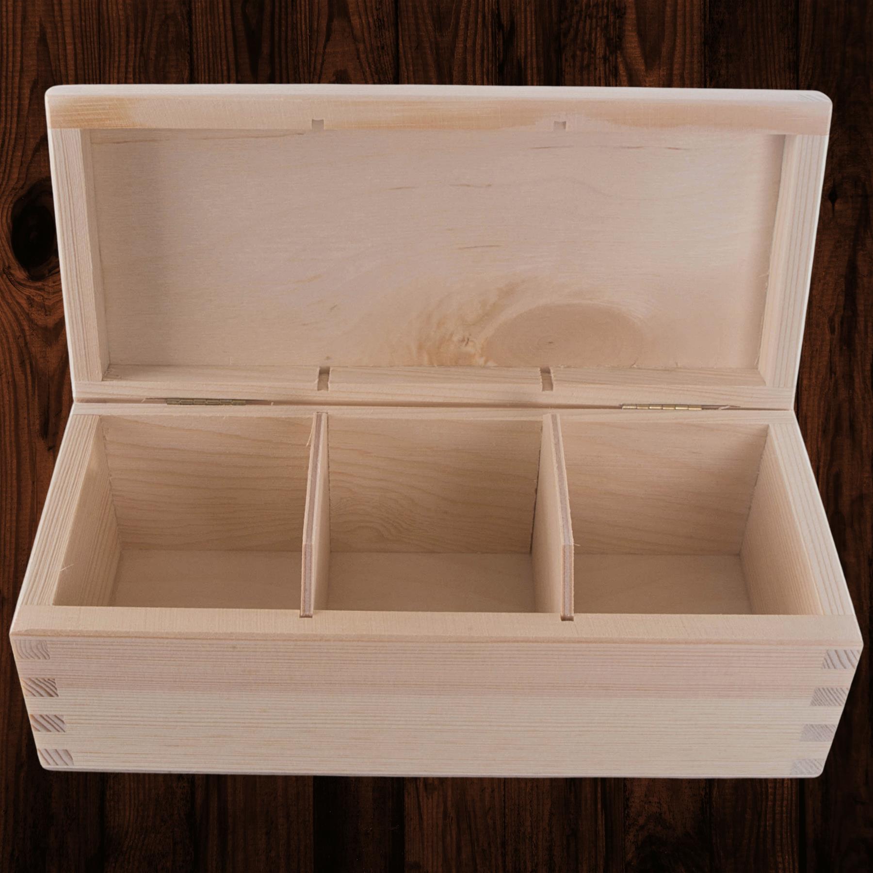 Holz Länglich Tee Box Ordnung Aufbewahrung Organizer Einfach Halter Etui 2-4 Fächer - Bild 28 von 48