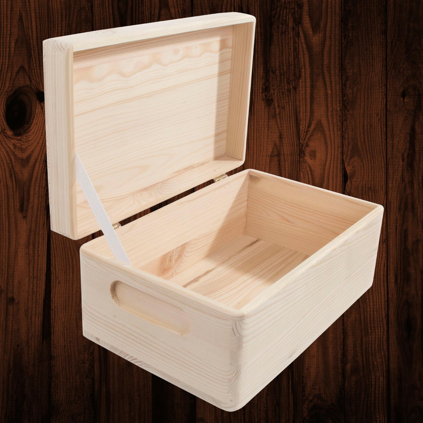 Wooden Lidded Decorative Memory Storage Chest Boxes / 5 Sizes / Small to Large - Picture 15 of 58