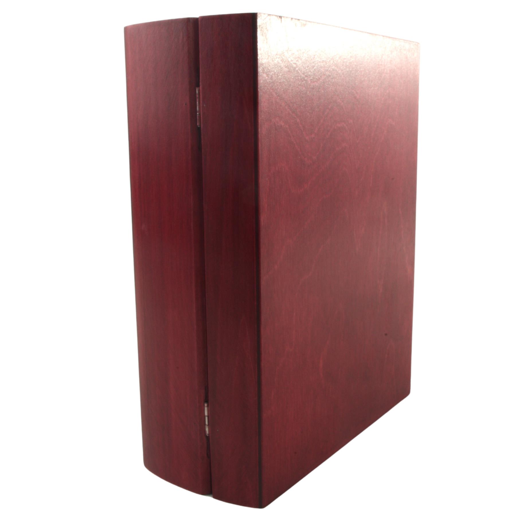 Hand-stained Deep Wooden Book Box Key Lockable Keepsake Jewellery Trinket Holder - Picture 26 of 33