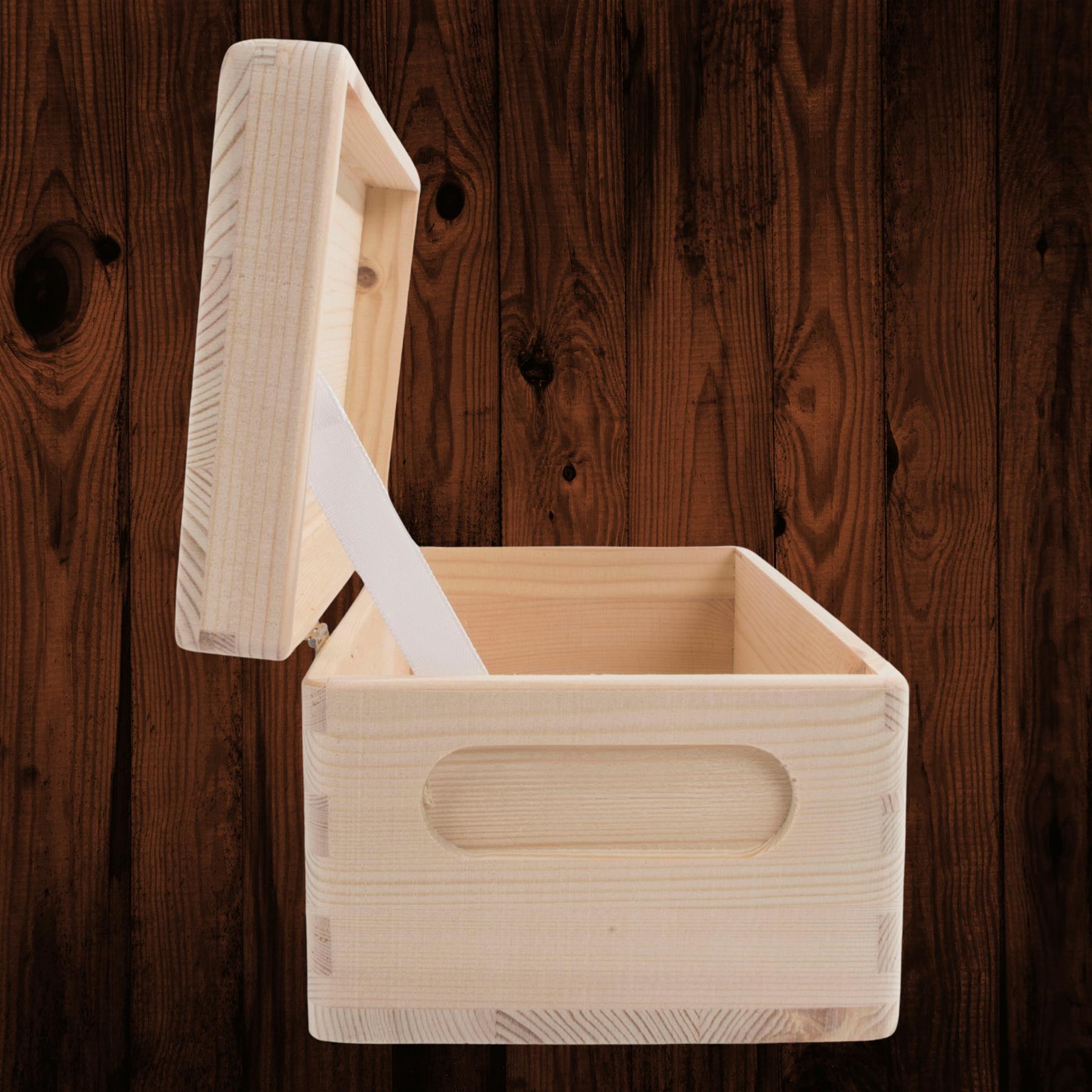 Wooden Lidded Decorative Memory Storage Chest Boxes / 5 Sizes / Small to Large - Picture 7 of 58