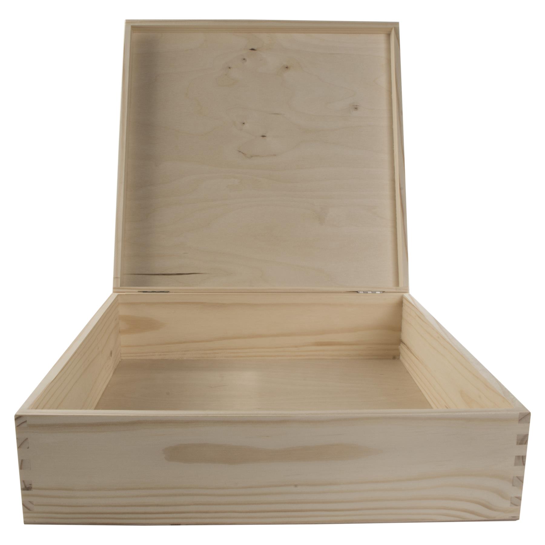 Square Wood Gift Trinket Keepsake Box Pyrography Decoupage |36 x 36 x 10.5 cm - Picture 21 of 27