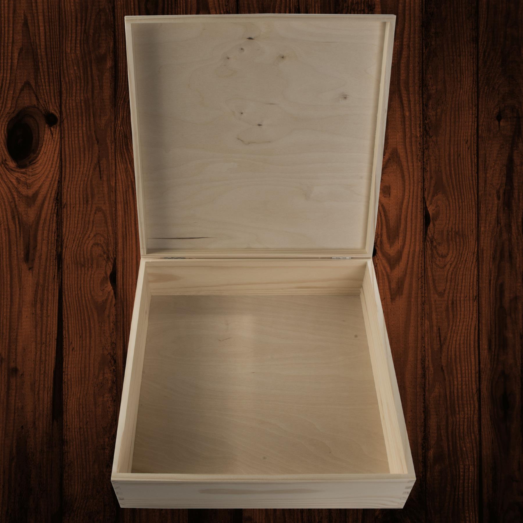 Square Wood Gift Trinket Keepsake Box Pyrography Decoupage |36 x 36 x 10.5 cm - Picture 18 of 27