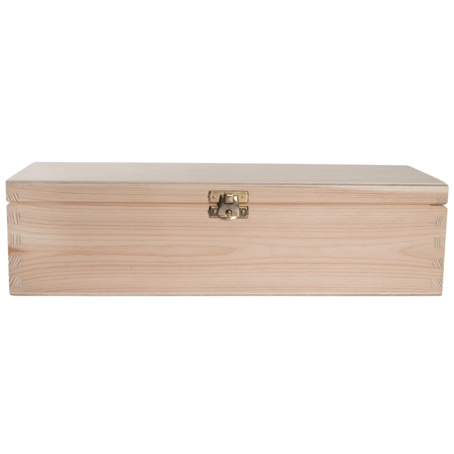Rectangular Long Oblong Trinket Wooden Box Case / Plain Decorative Pine/ 2 Sizes - Picture 5 of 23
