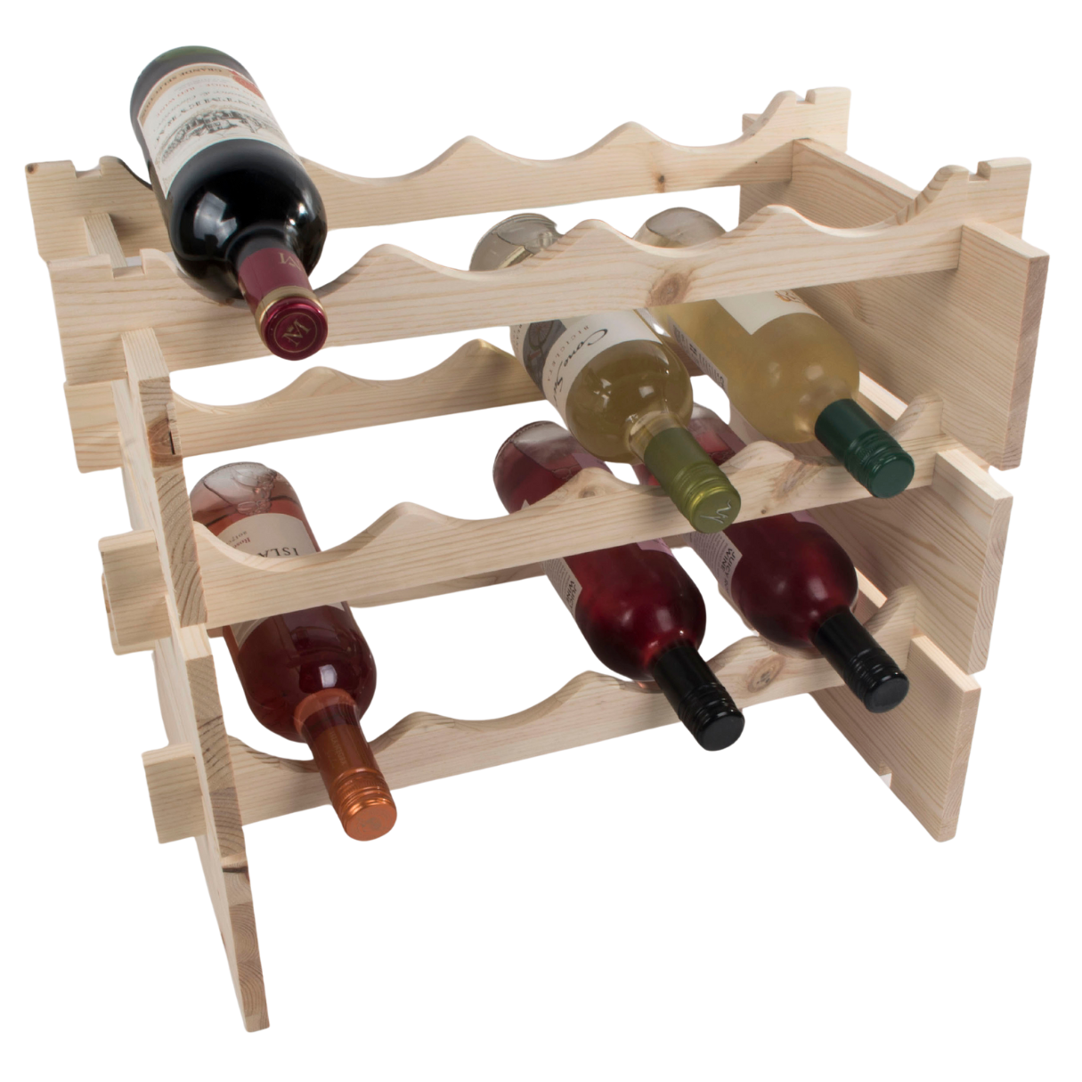 Estantes de vino de madera de 6 a 30 capacidad de botella / selección de soporte de almacenamiento natural - Imagen 26 de 87