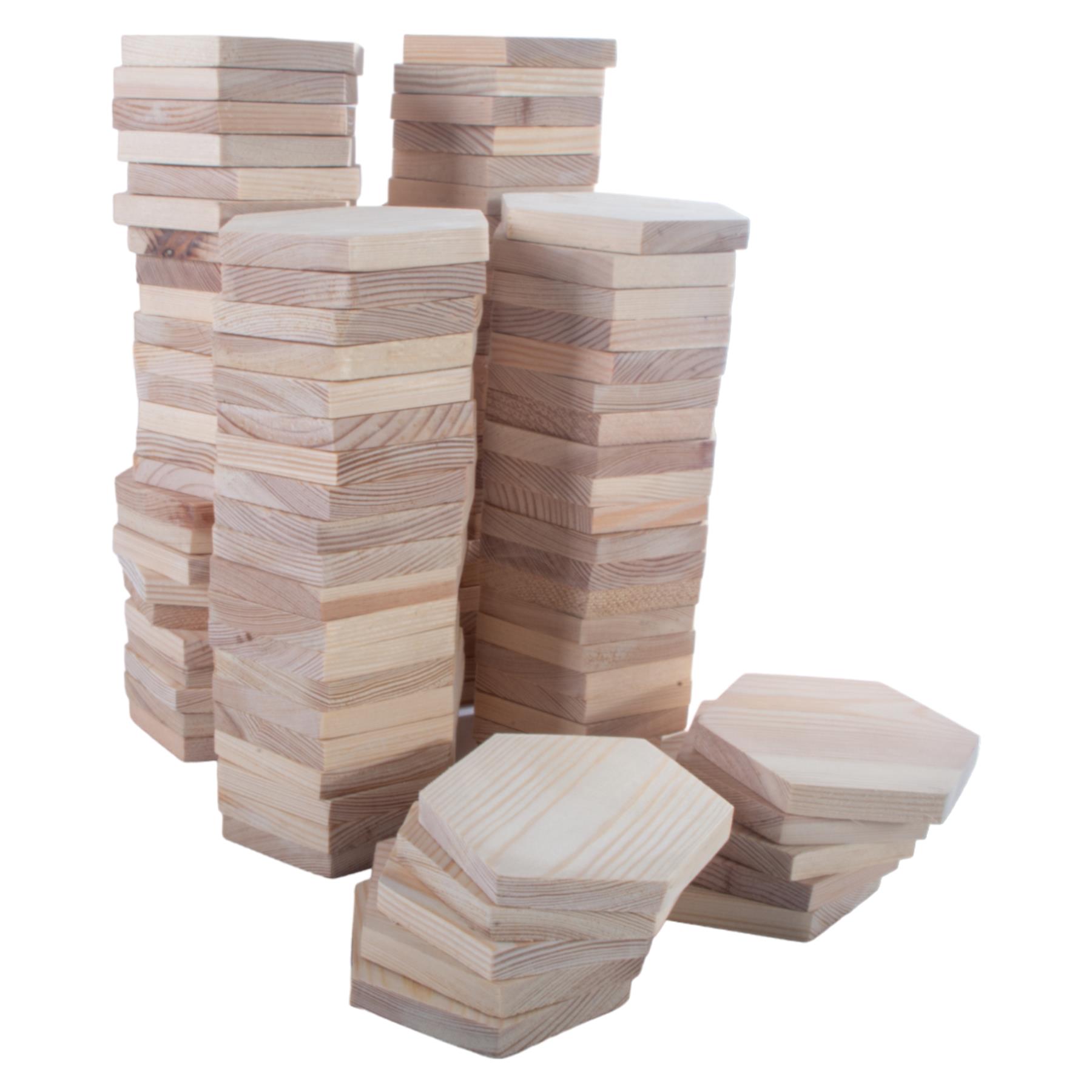 Unfinished Pine Wood Craft Shapes |Wooden Pieces Circle Square Hexagon DIY Discs - Picture 18 of 43
