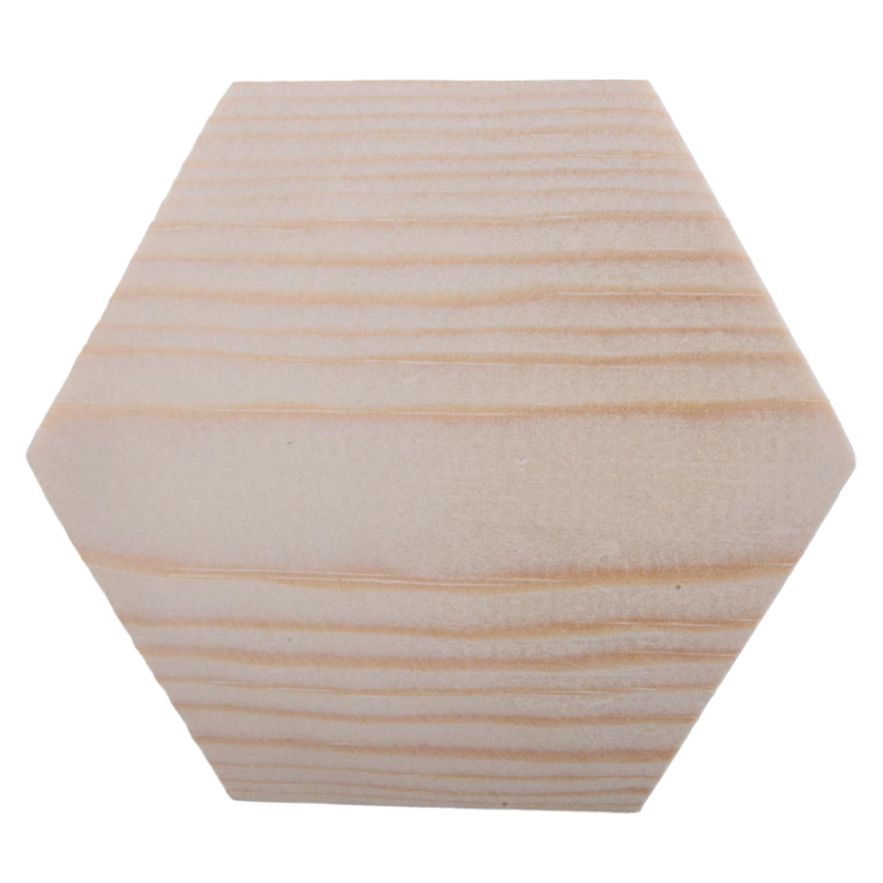 Unfinished Pine Wood Craft Shapes |Wooden Pieces Circle Square Hexagon DIY Discs - Picture 10 of 43