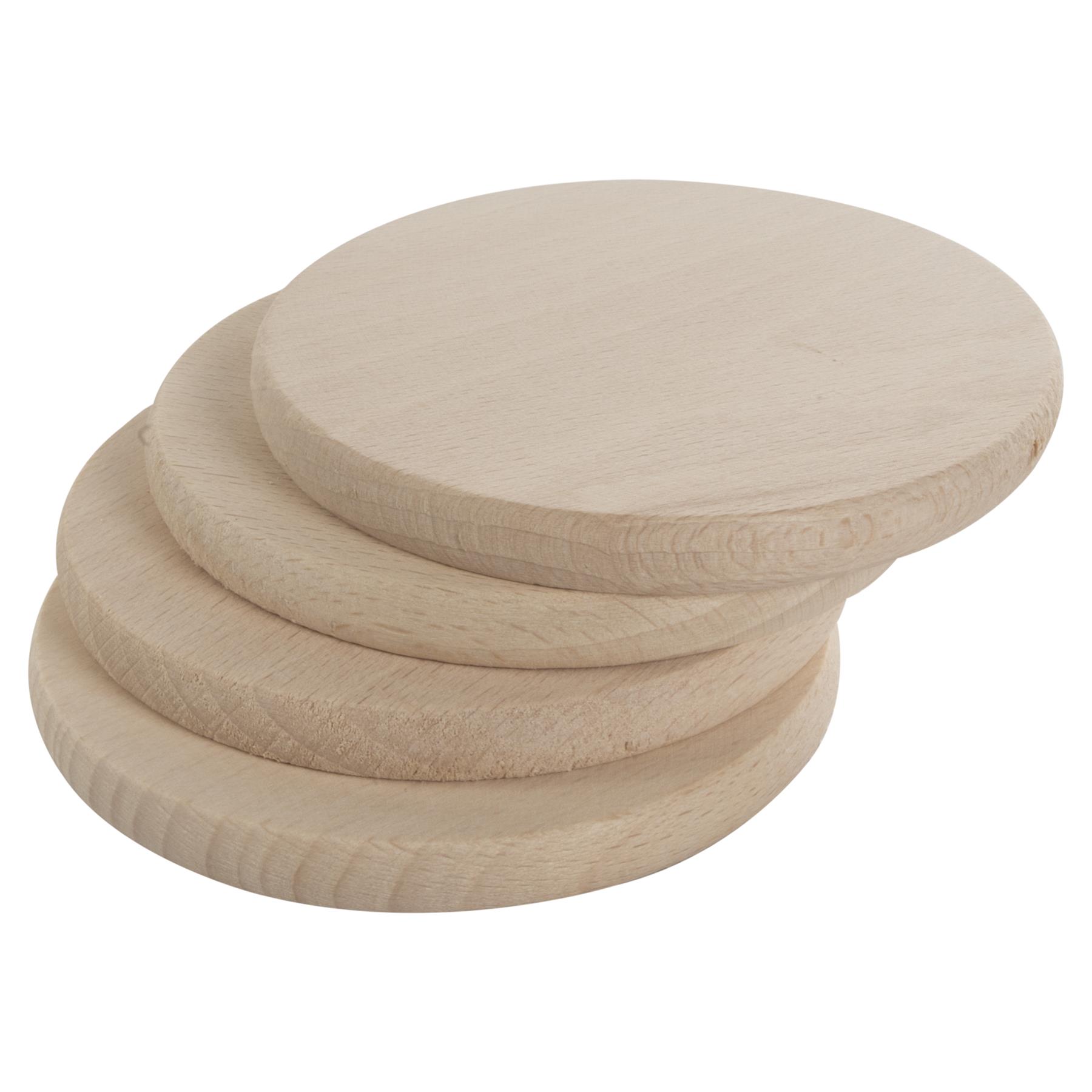 Plain Beechwood Round 9cm Drink Coasters Circle Blanks Coffee Table Cup Decor - Picture 28 of 82
