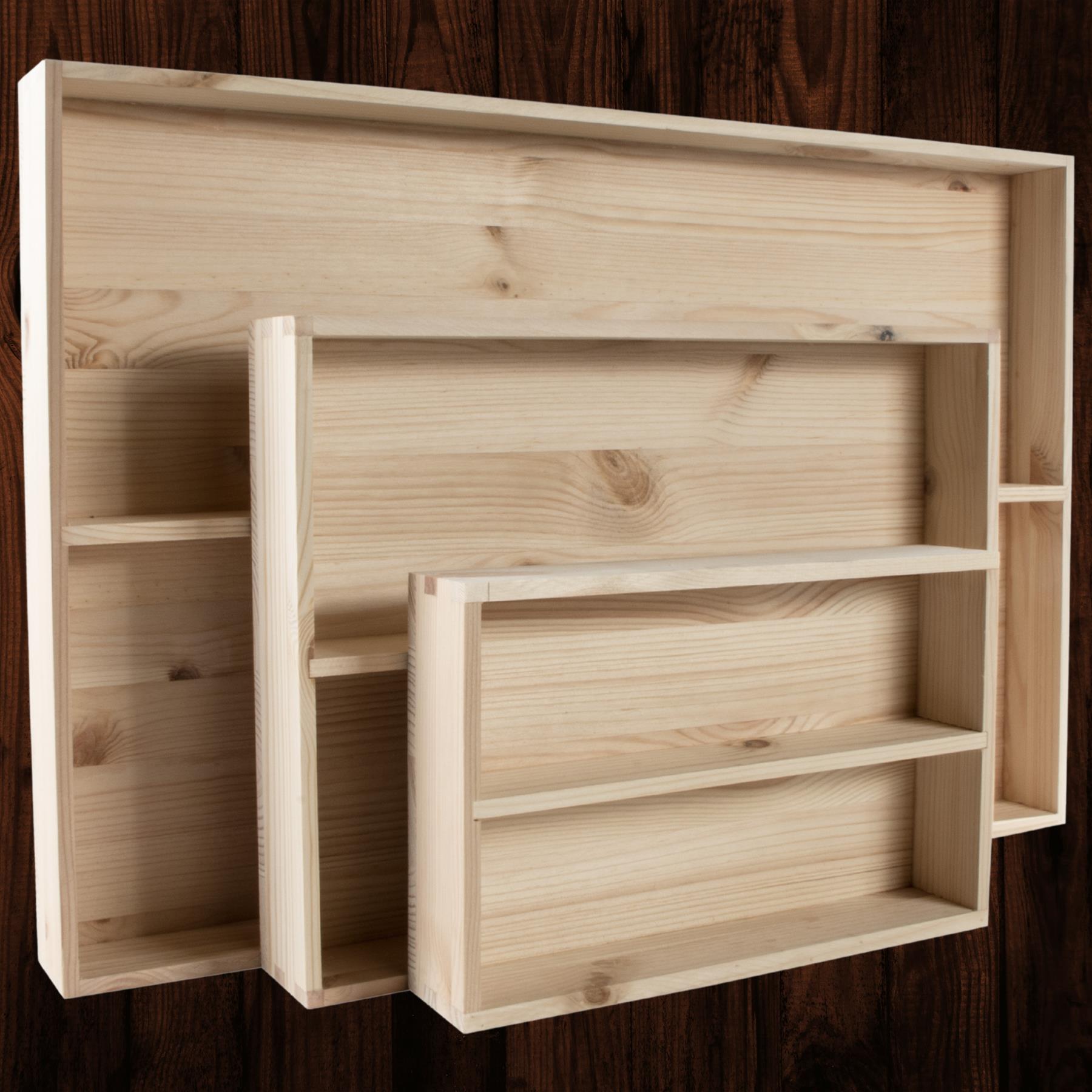 Holz Einfache Kiefer 2-stufig Schmuck Display Regale für hohe schmale Objekte 3 Größen - Bild 38 von 48