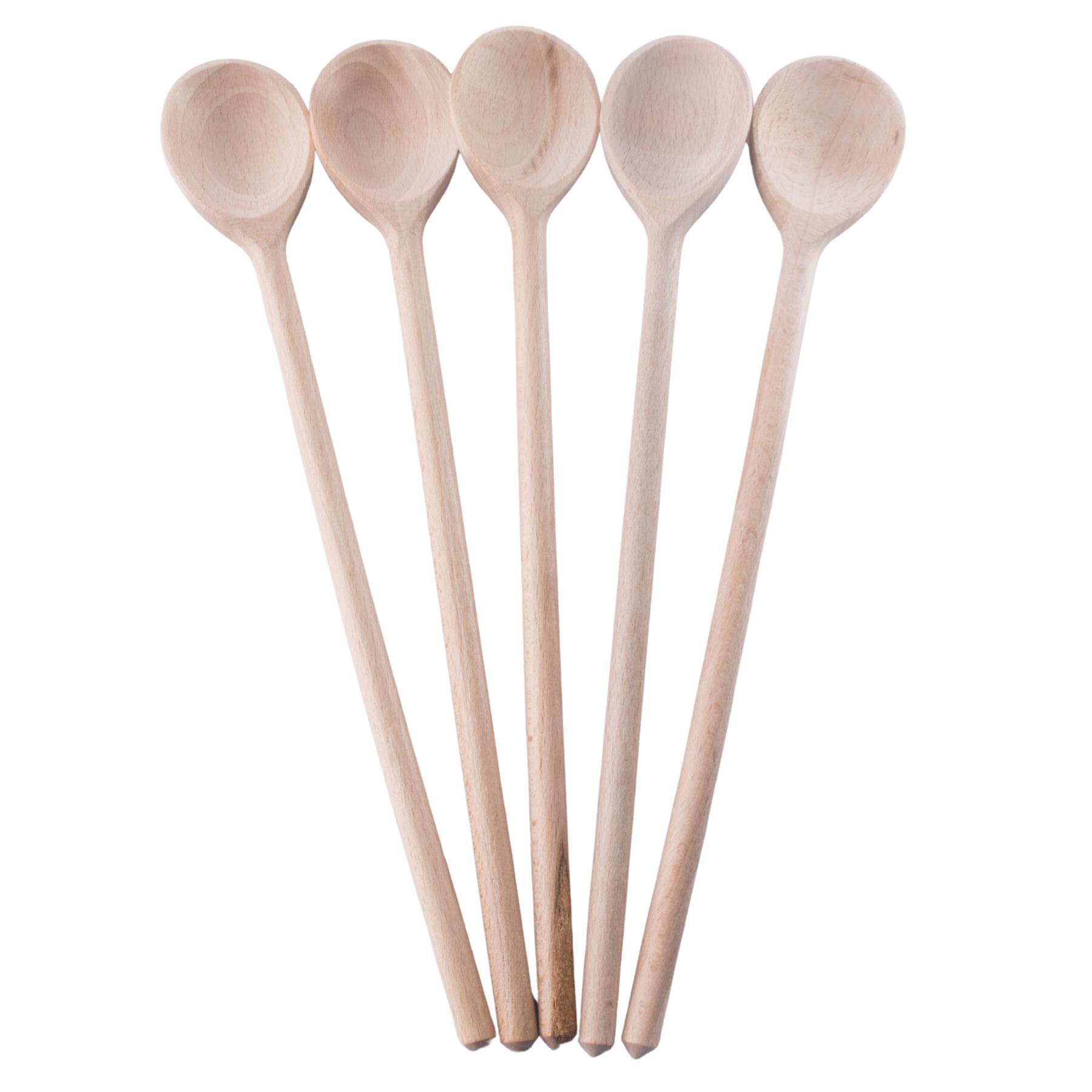 Long Narrow Wooden Spoon 29cm (11") Beechwood Non-Stick Cooking Kitchen Turner - Picture 28 of 40