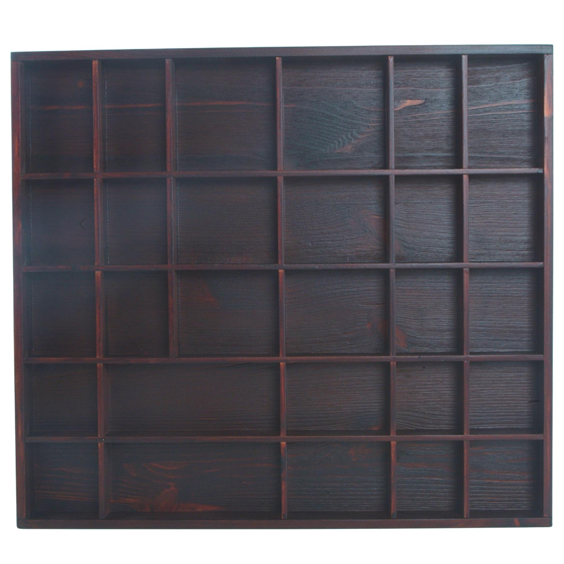 Wooden Display Cabinet Wall Trinket Shelf Tray 28 Compartments Choice of Colours - Picture 48 of 48