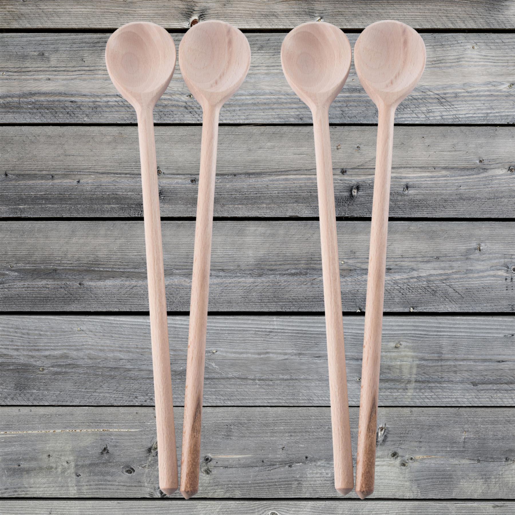 Long Narrow Wooden Spoon 29cm (11") Beechwood Non-Stick Cooking Kitchen Turner - Picture 27 of 40
