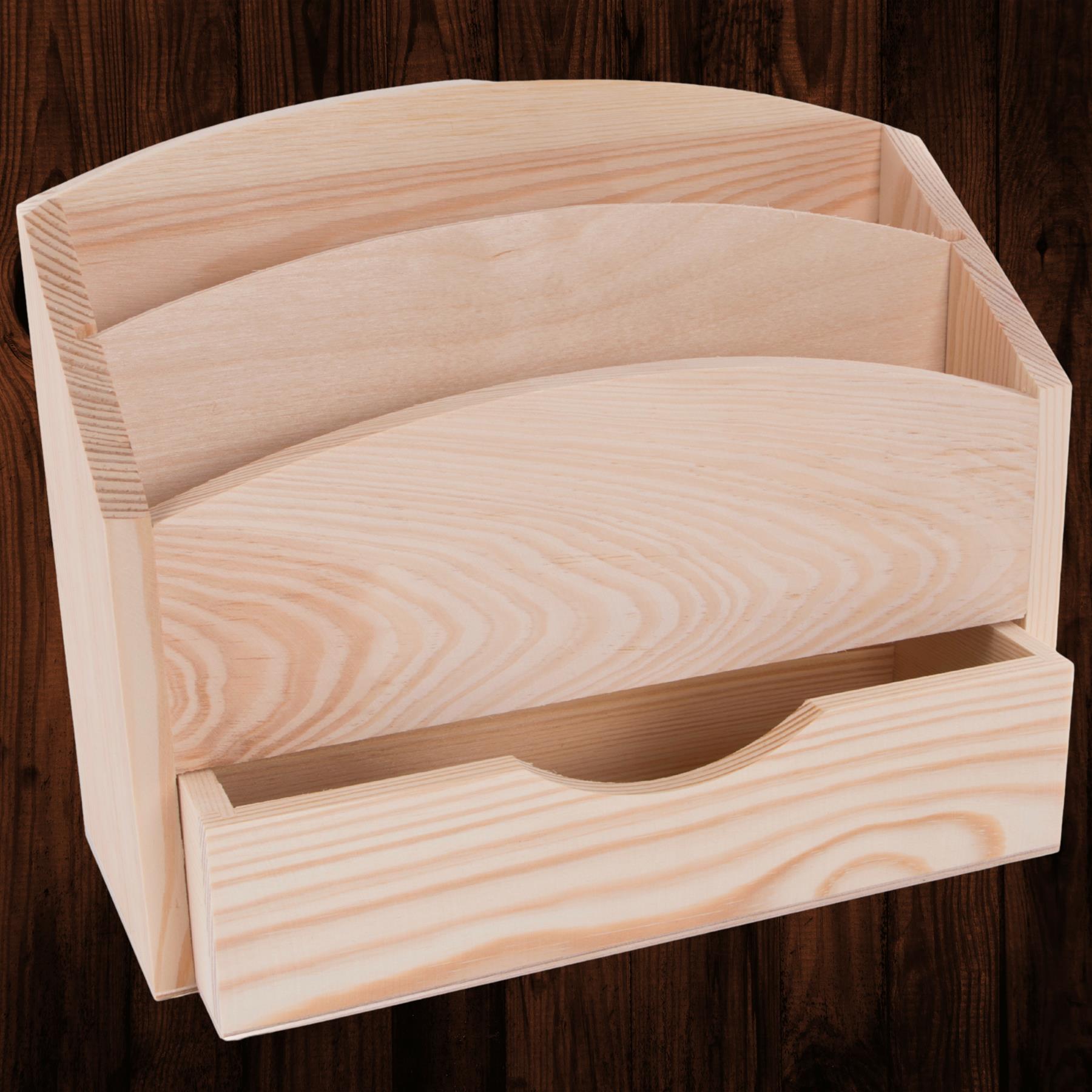 Wooden Letter Rack | Various Shapes | Mail Entry Display Sorter | Plain Wood - Picture 47 of 48