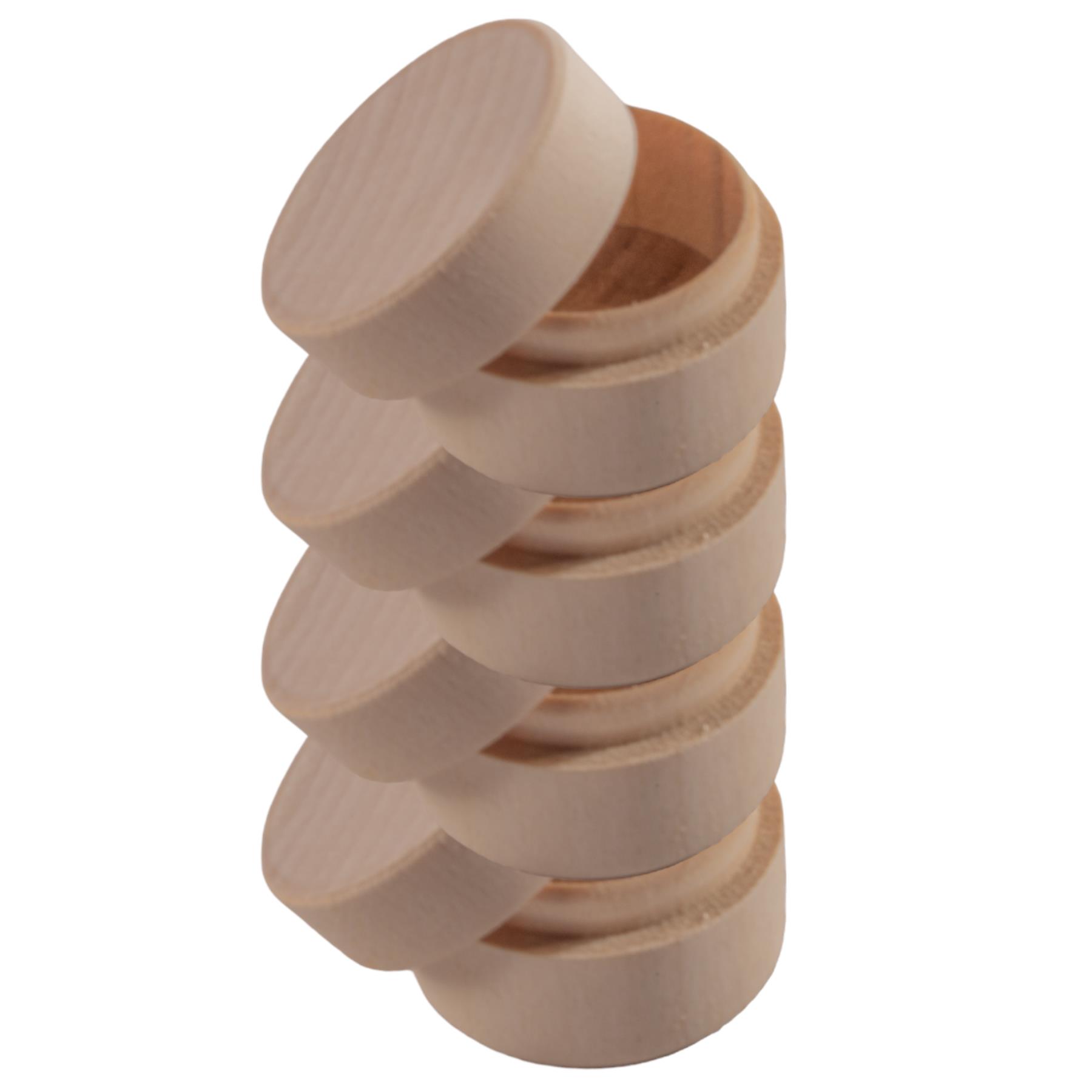 Plain Round Wooden Ring Box Ø40 H25 mm Jewellery Trinket Earrings Gifts Case - Picture 11 of 13