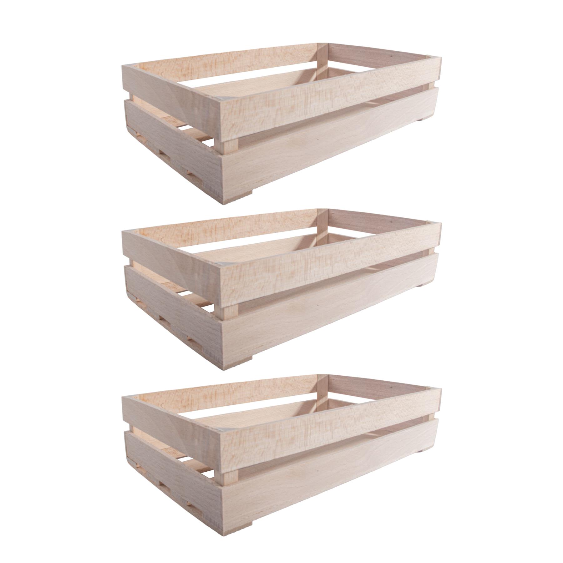 Small Wooden Crates Decorative Display Shelf Box Organisation Basket Plan Wood - Picture 27 of 32