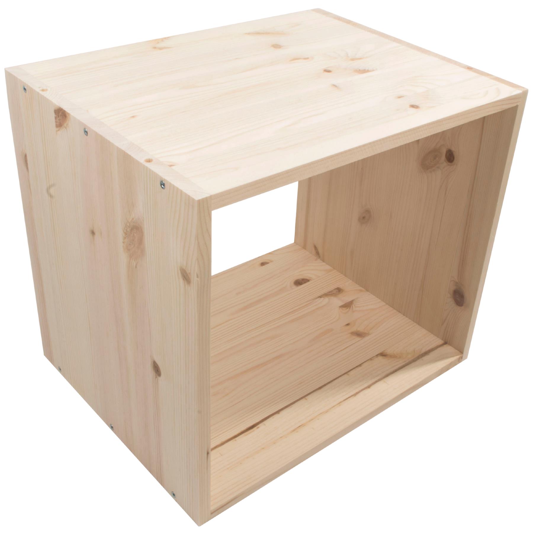 Almacenamiento de exhibición de estantería de madera de 1-4 niveles / pino sin pintar / madera natural - Imagen 58 de 60