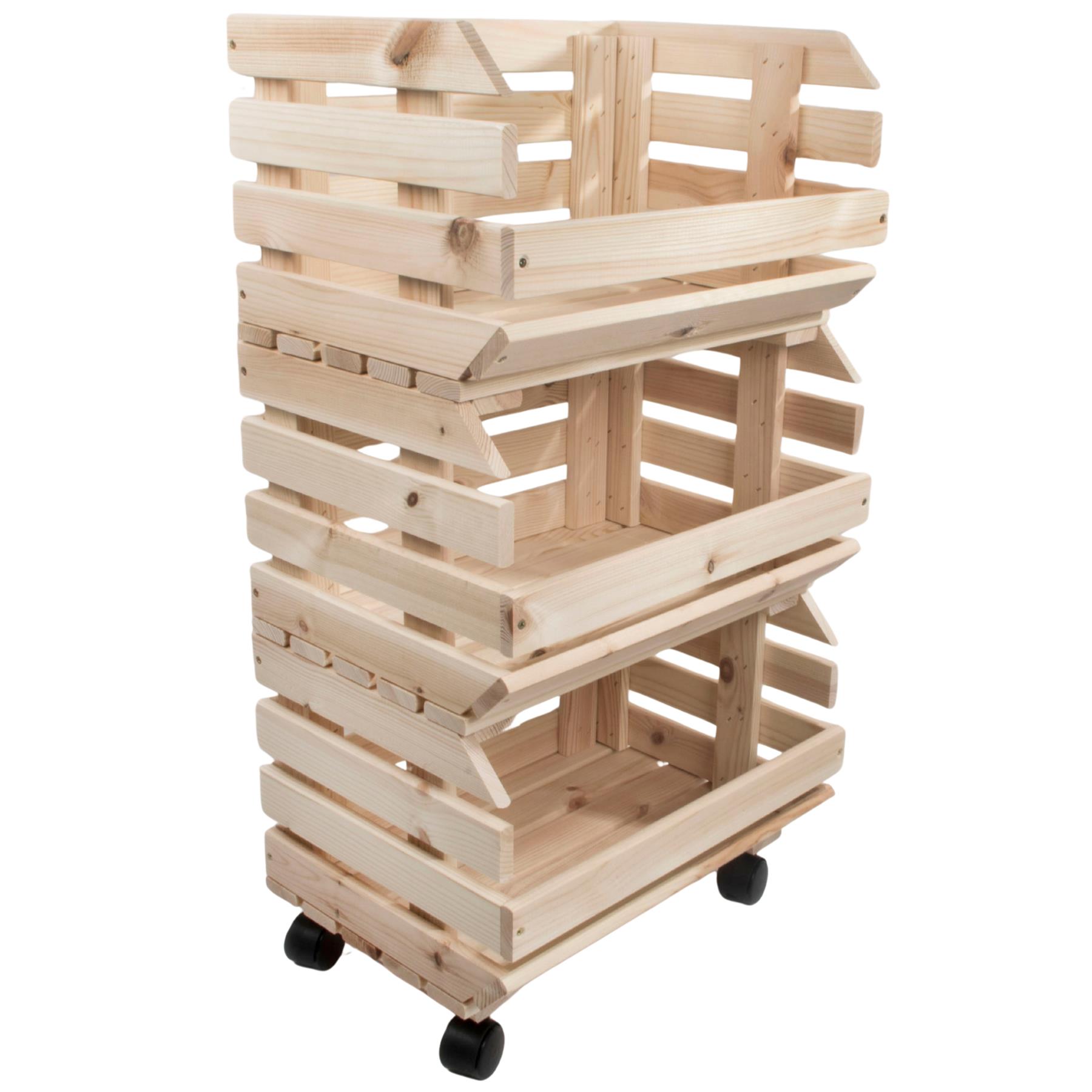 Wooden Unpainted Stackable Storage Box Crate Container Display Unit 1-3 Tier - Picture 47 of 49
