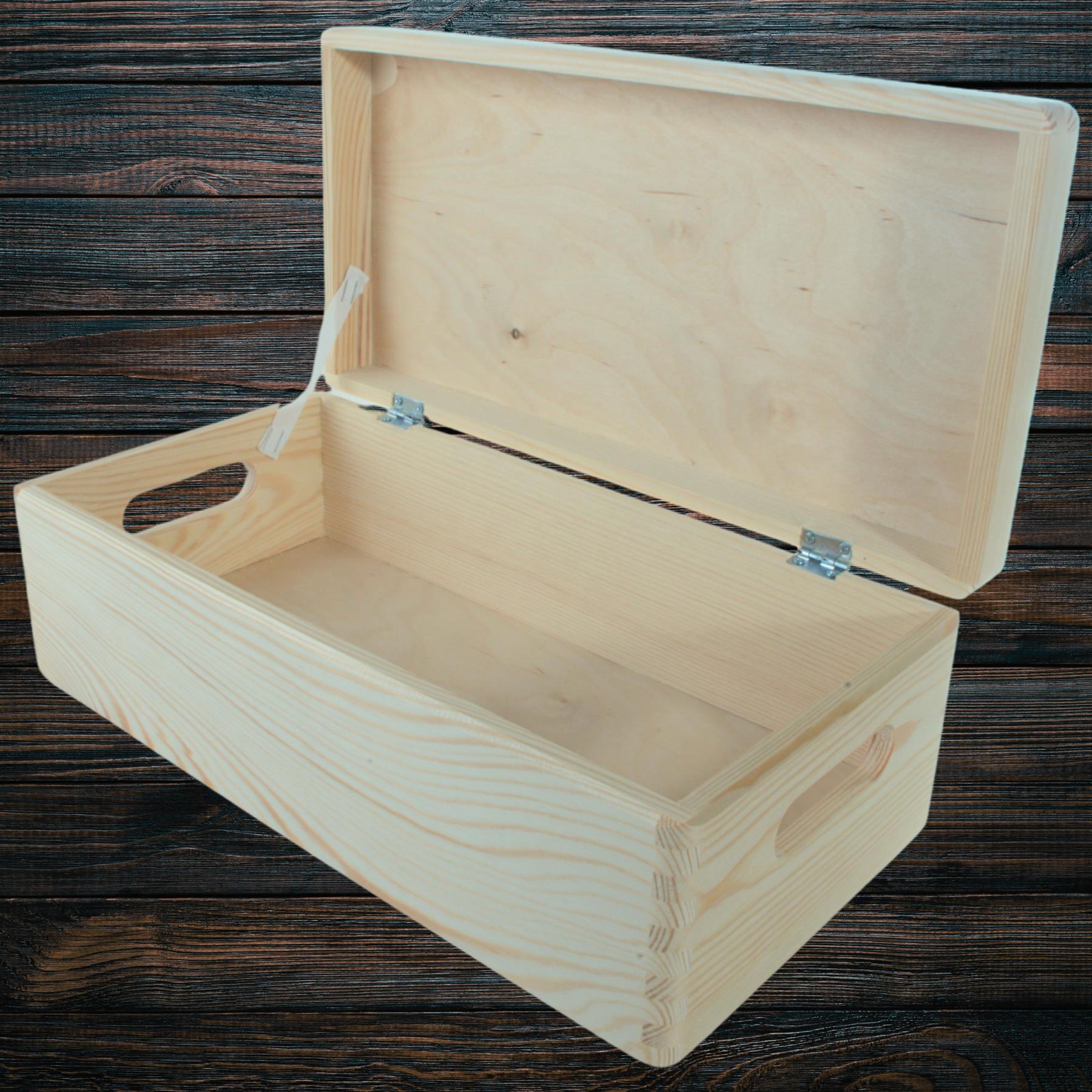 Under-bed Wooden Unfinished Containers | Choice of Sizes | Keepsake Chests w/Lid - Picture 23 of 72