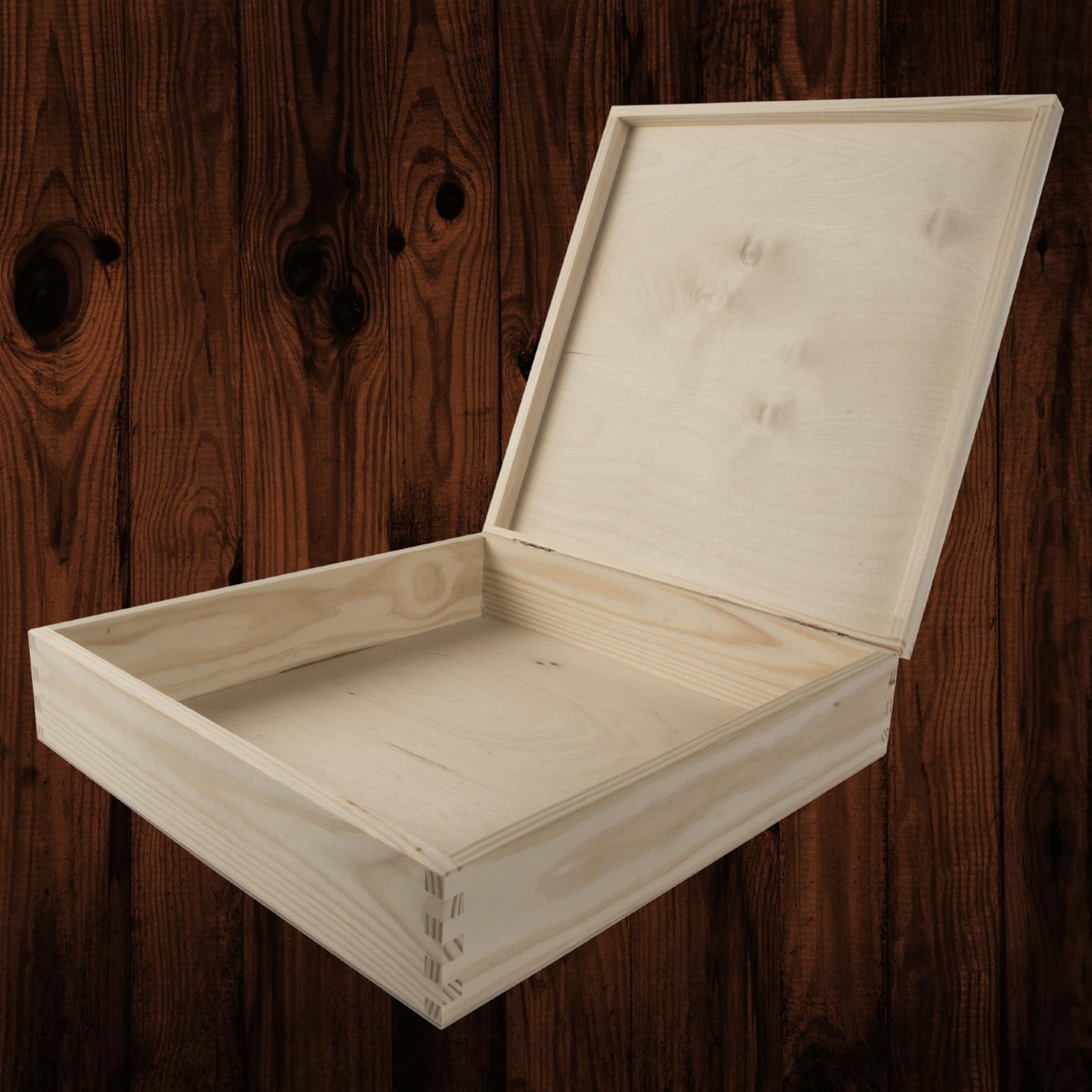 Square Wooden Lid Boxes | Plain Pine for Craft | Keepsake Trinket Memory Storage - Picture 194 of 238