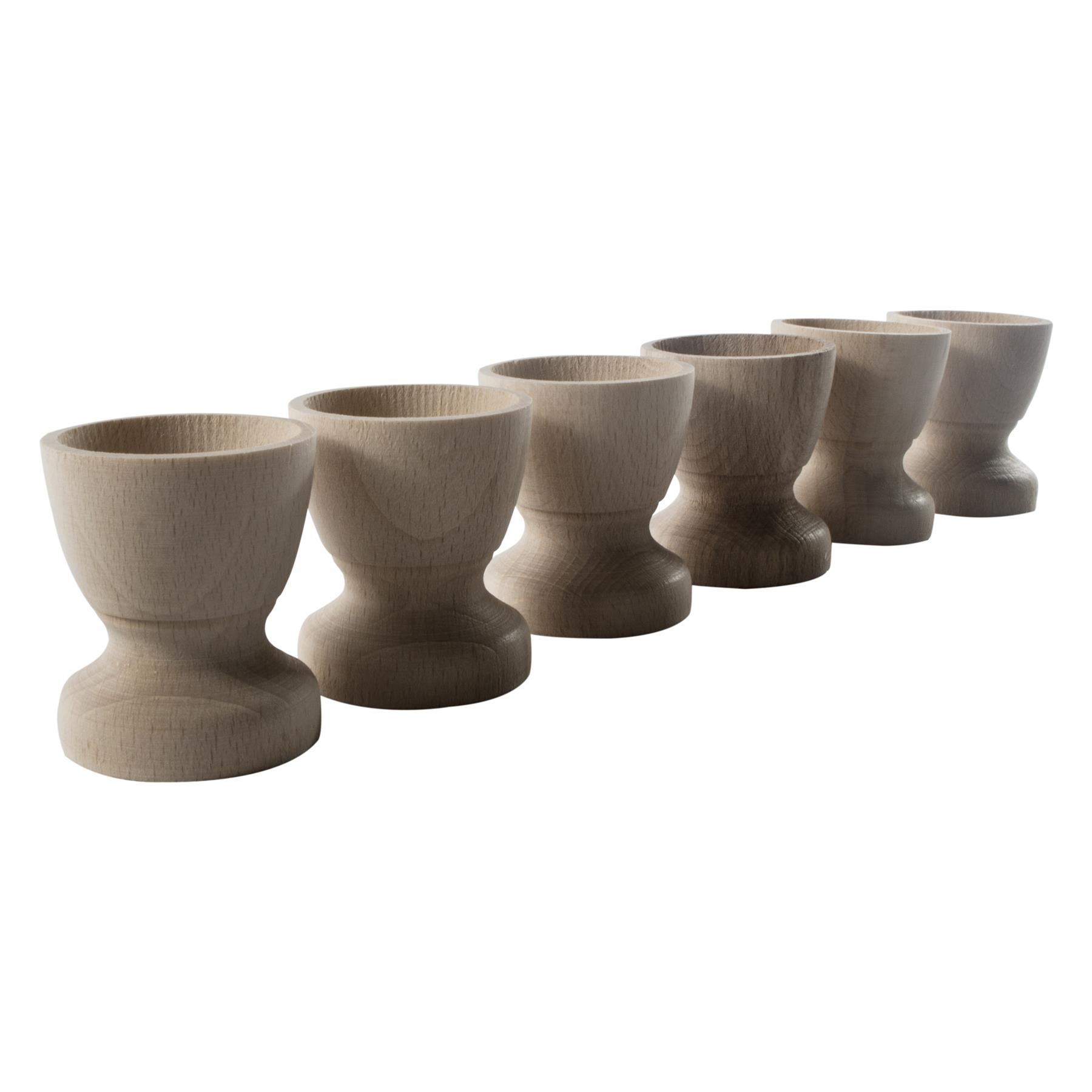 Clásico Tazas de Huevos de Madera Haya Natural Artesanía Desayuno Soporte de Boda - Imagen 16 de 25