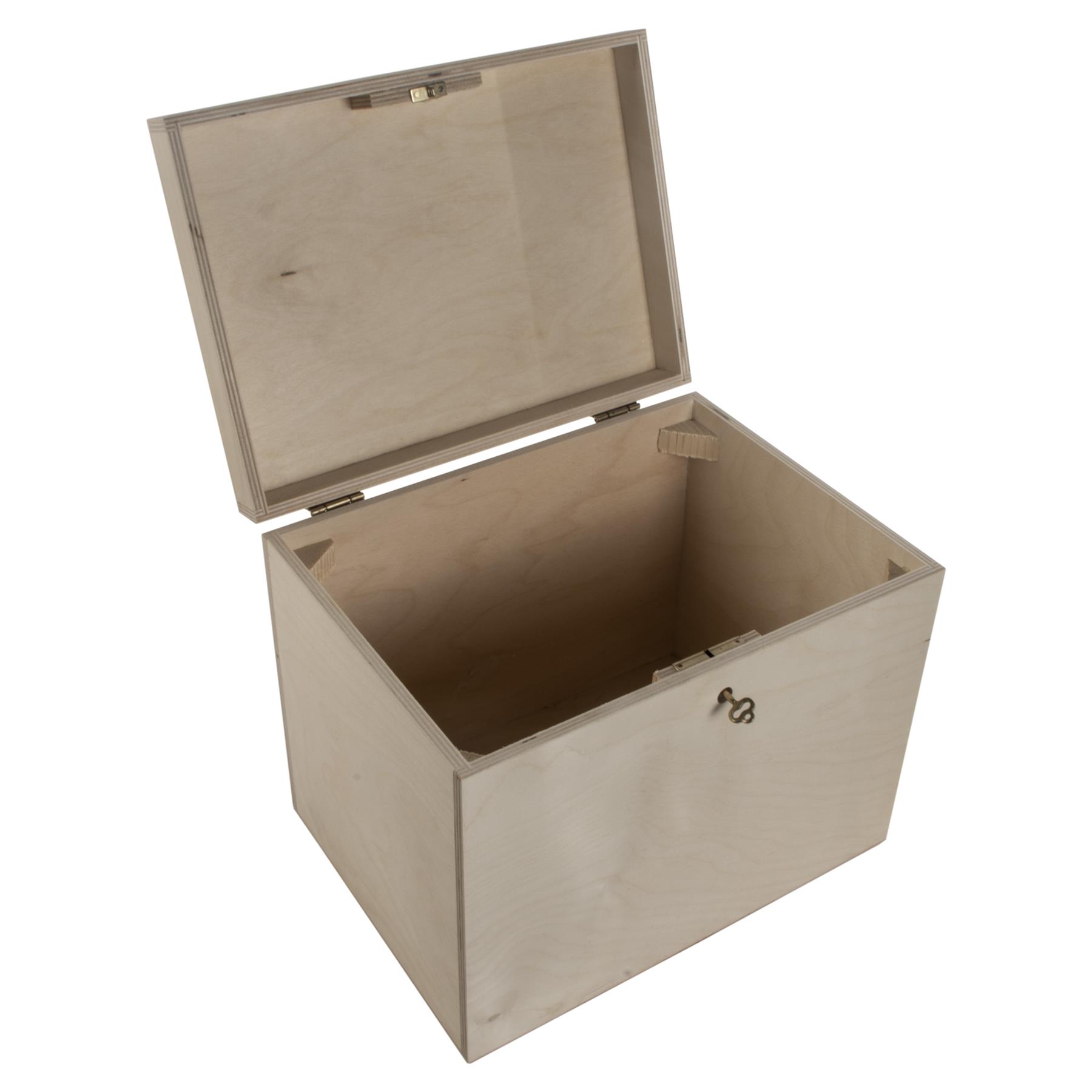 Cajas de tesoros de memoria con llave alta con llave baja para manchar artesanías - Imagen 14 de 34