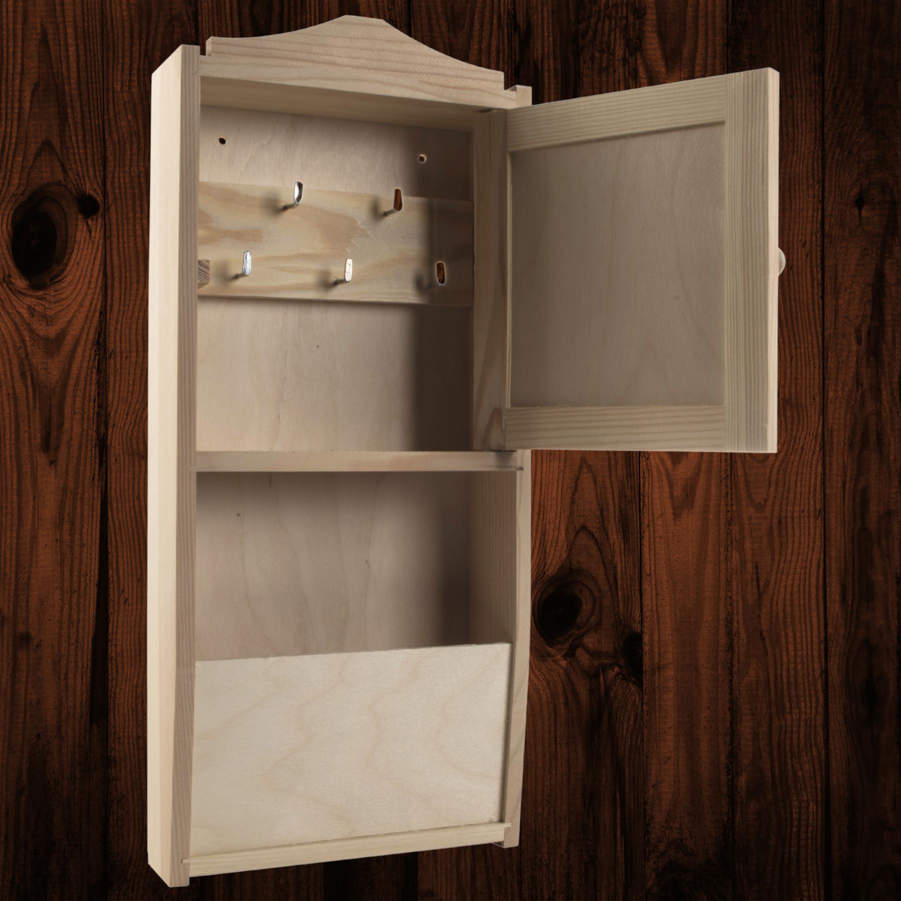 Wooden Key Box Decorative Wall Hanging Cabinet Rack Holder Cupboard Organiser - Picture 70 of 105
