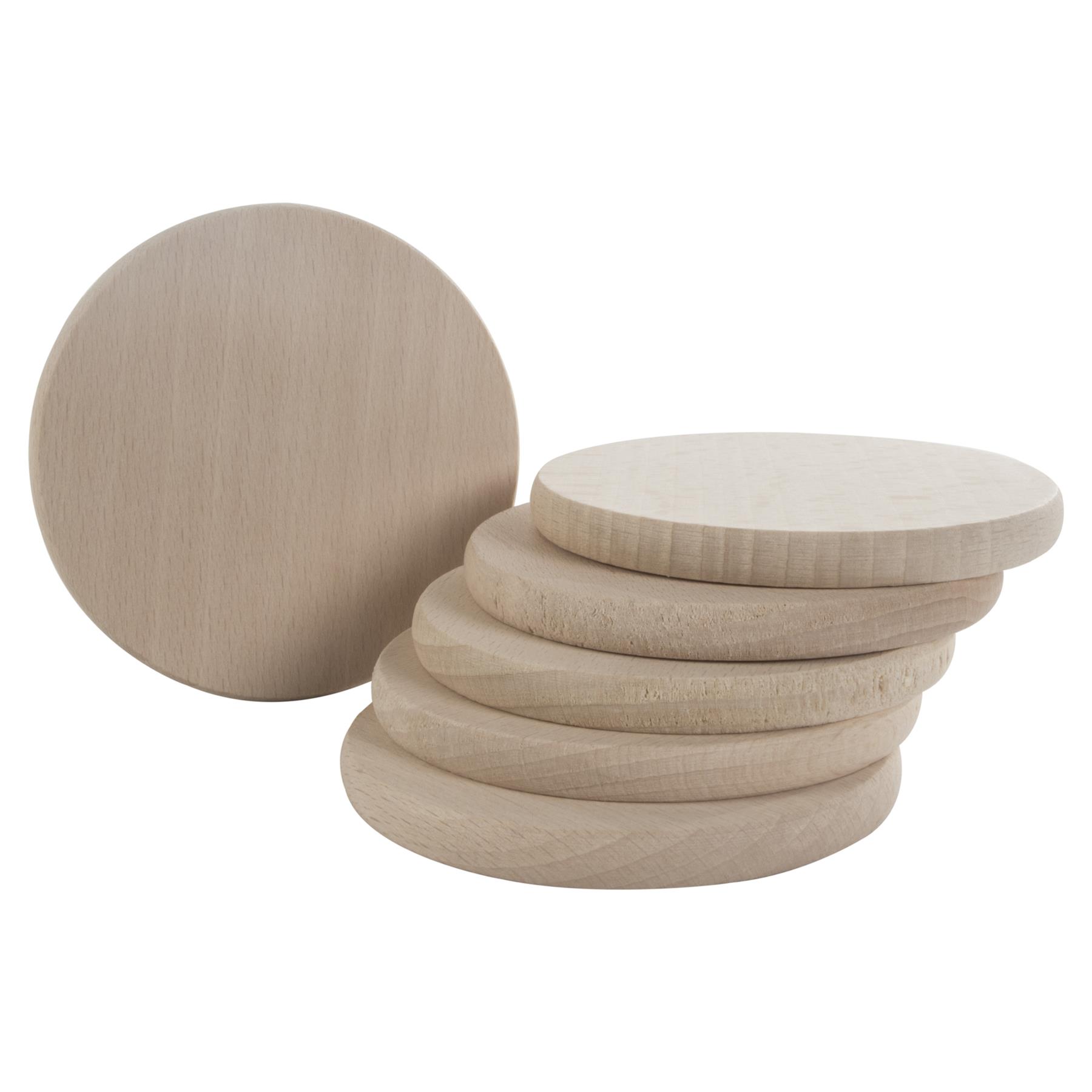 Plain Beechwood Round 9cm Drink Coasters Circle Blanks Coffee Table Cup Decor - Picture 41 of 82