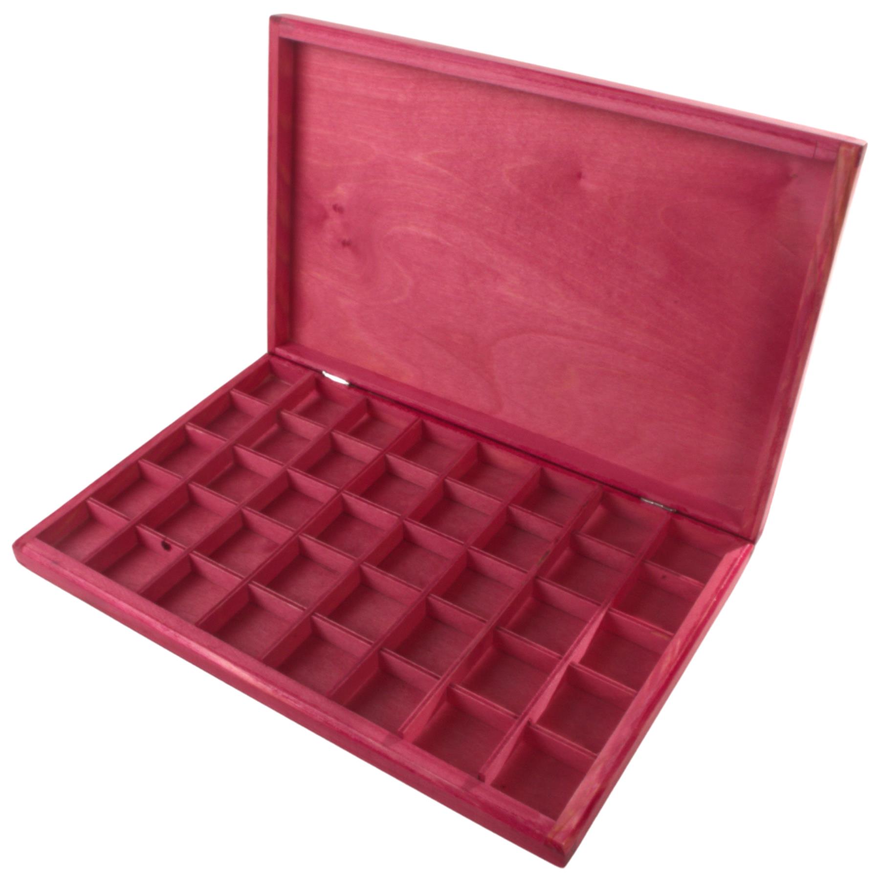 Hand-stained Wooden 40 Compartments Shallow Boxes for Gems Beads Jewellery - Picture 13 of 60