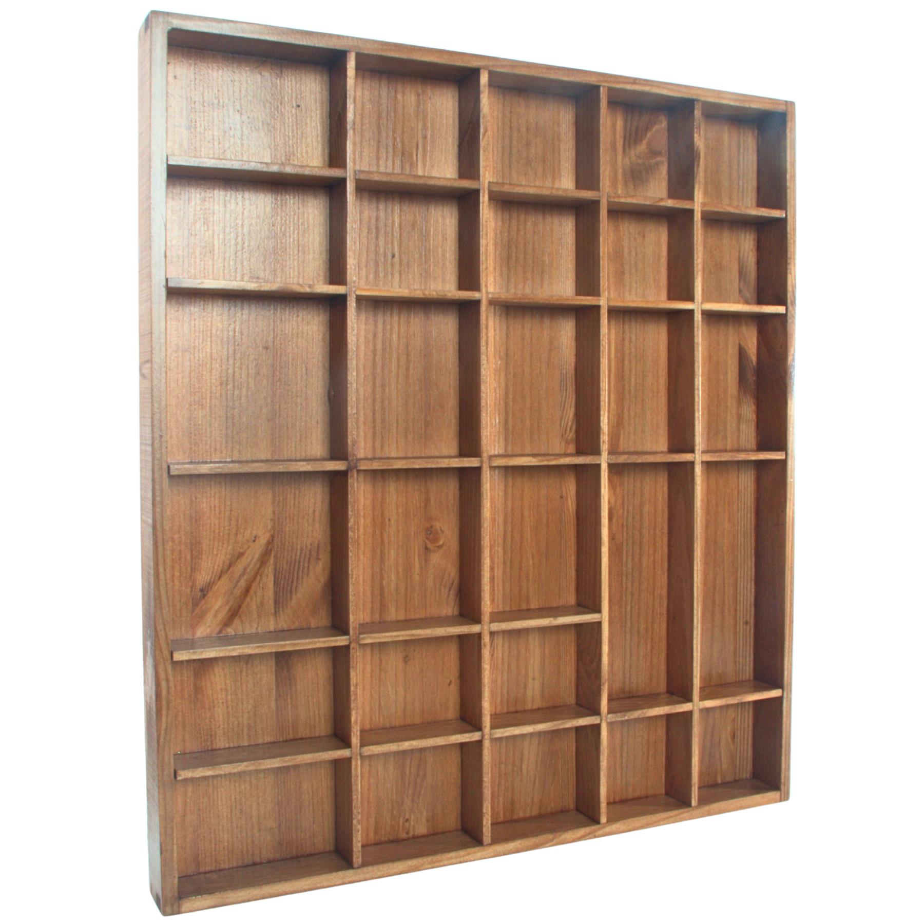 Wooden Display Cabinet Wall Trinket Shelf Tray 28 Compartments Choice of Colours - Picture 19 of 48
