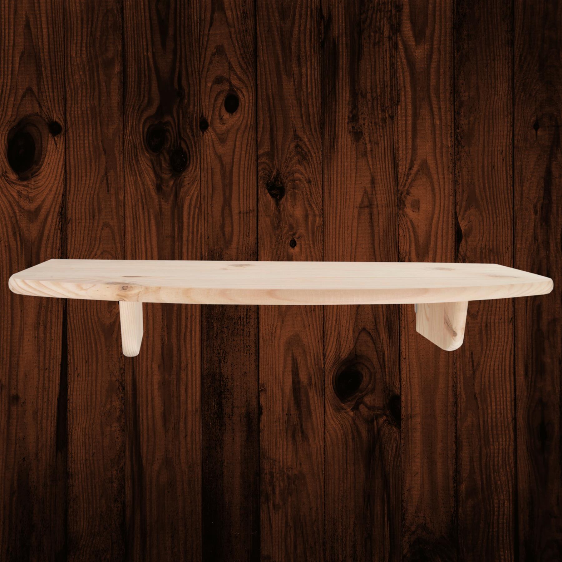 Natural Pine Wooden Floating Shelf Shelves / 5 Sizes / Wall Mounted Storage Rack - Picture 15 of 47