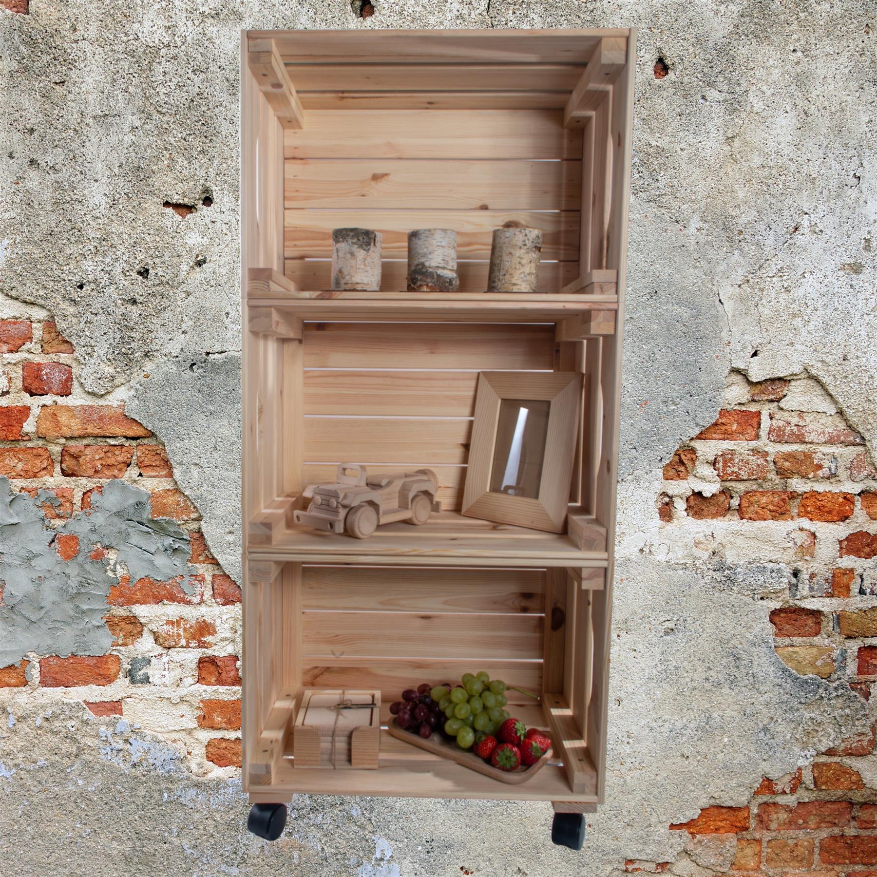 Large Wooden Crate With Wheels |1-4 Tier| Plain Pine Saving Space Storage Box - Picture 44 of 60